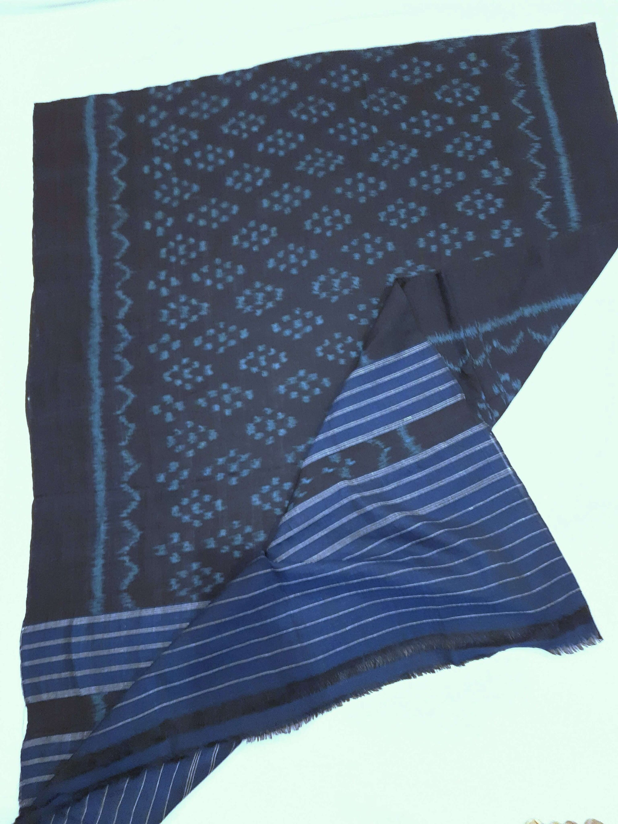 DarkBlue Odisha Cotton Ikat Dupatta