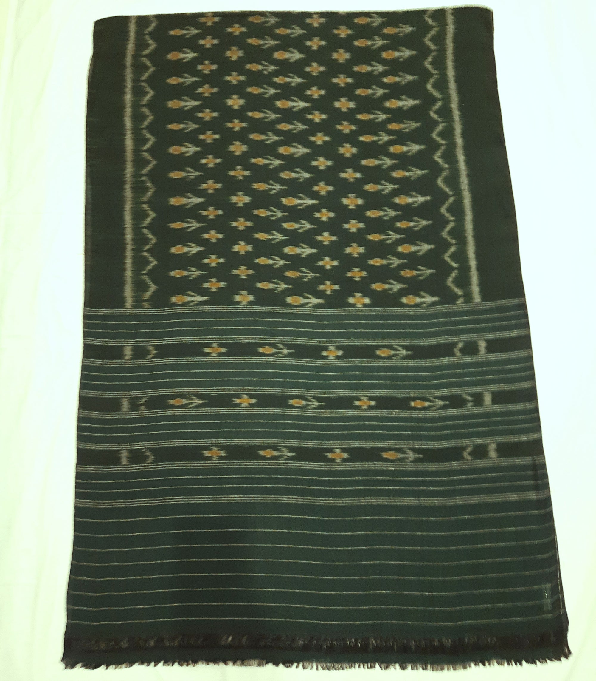 Green Odisha Cotton Ikat Dupatta