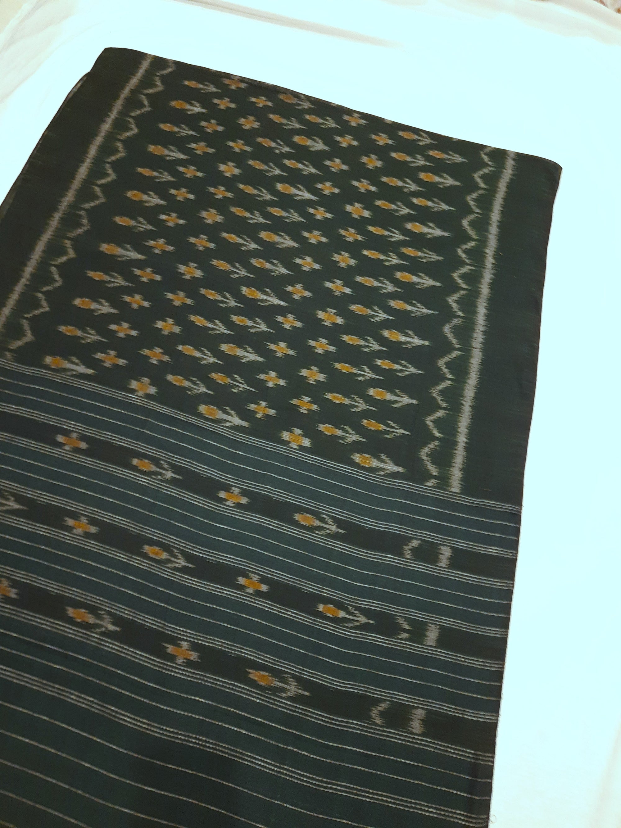 Green Odisha Cotton Ikat Dupatta