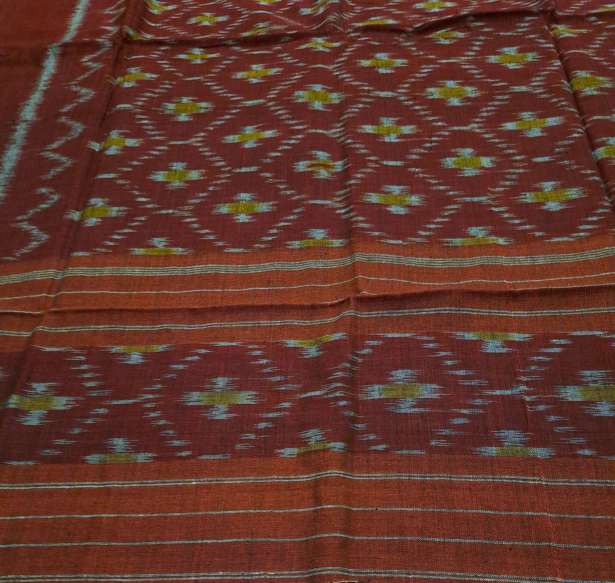 Maroon Odisha Cotton Ikat Dupatta