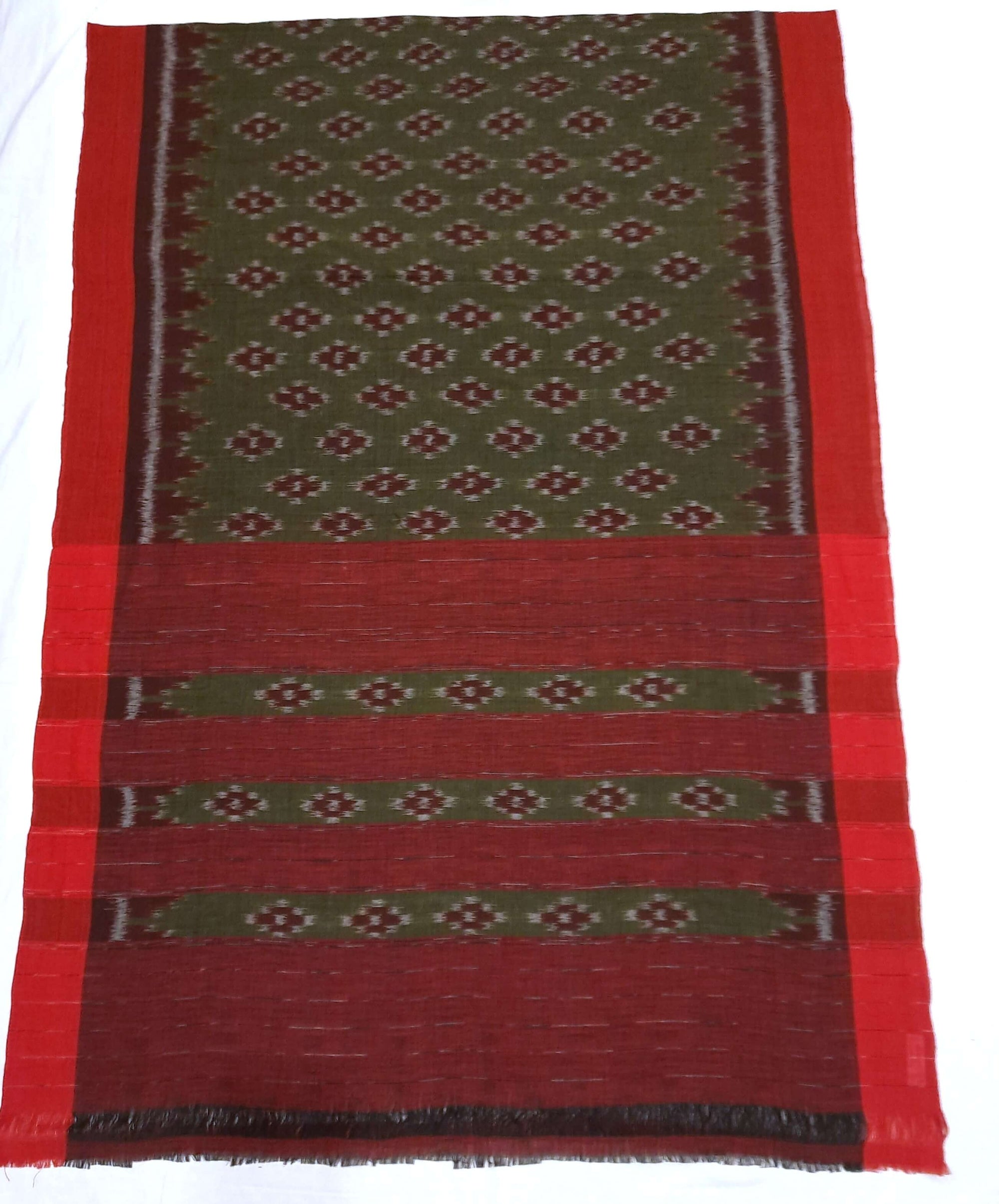 Green Odisha Cotton Ikat Dupatta