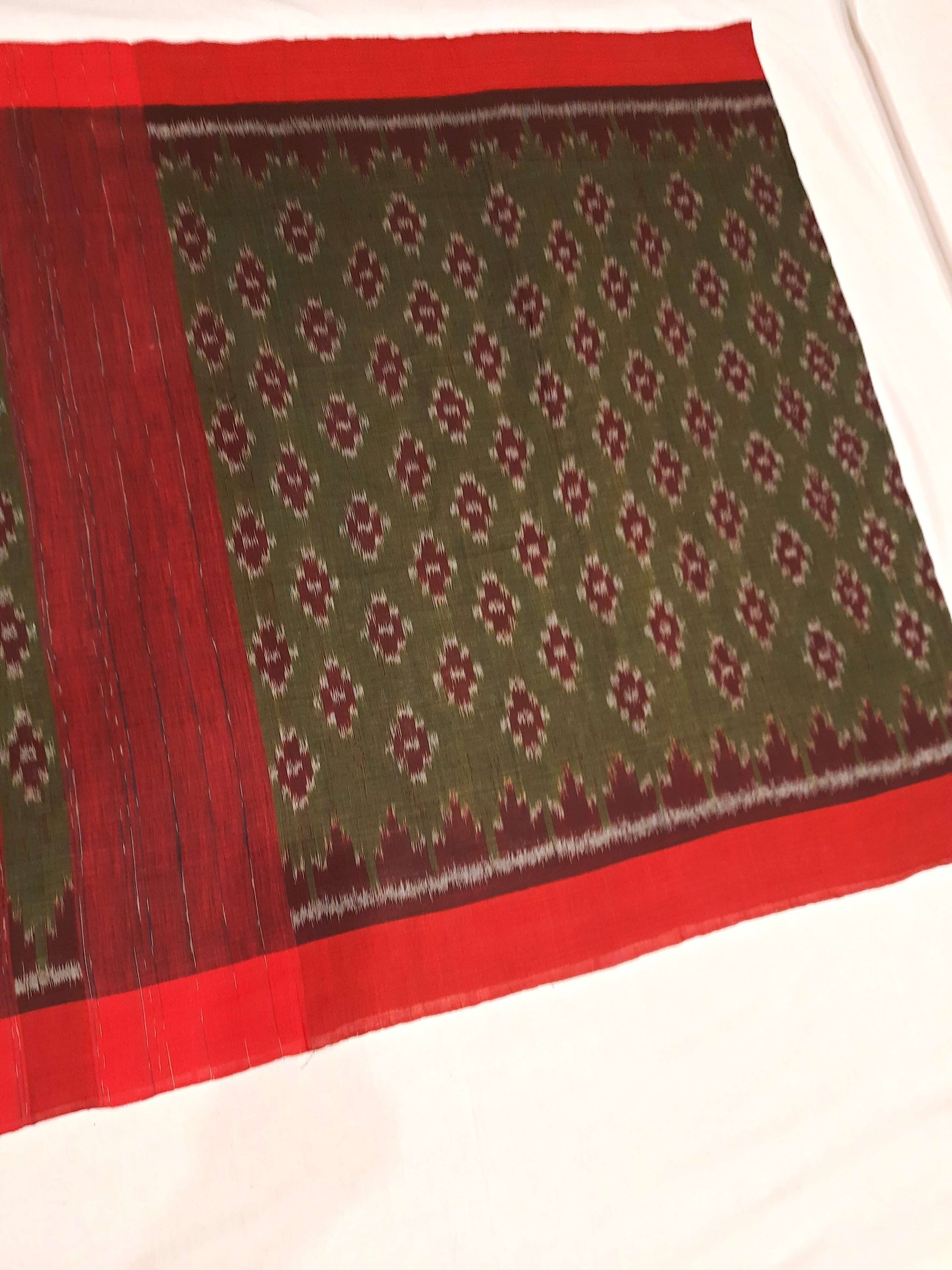 Green Odisha Cotton Ikat Dupatta