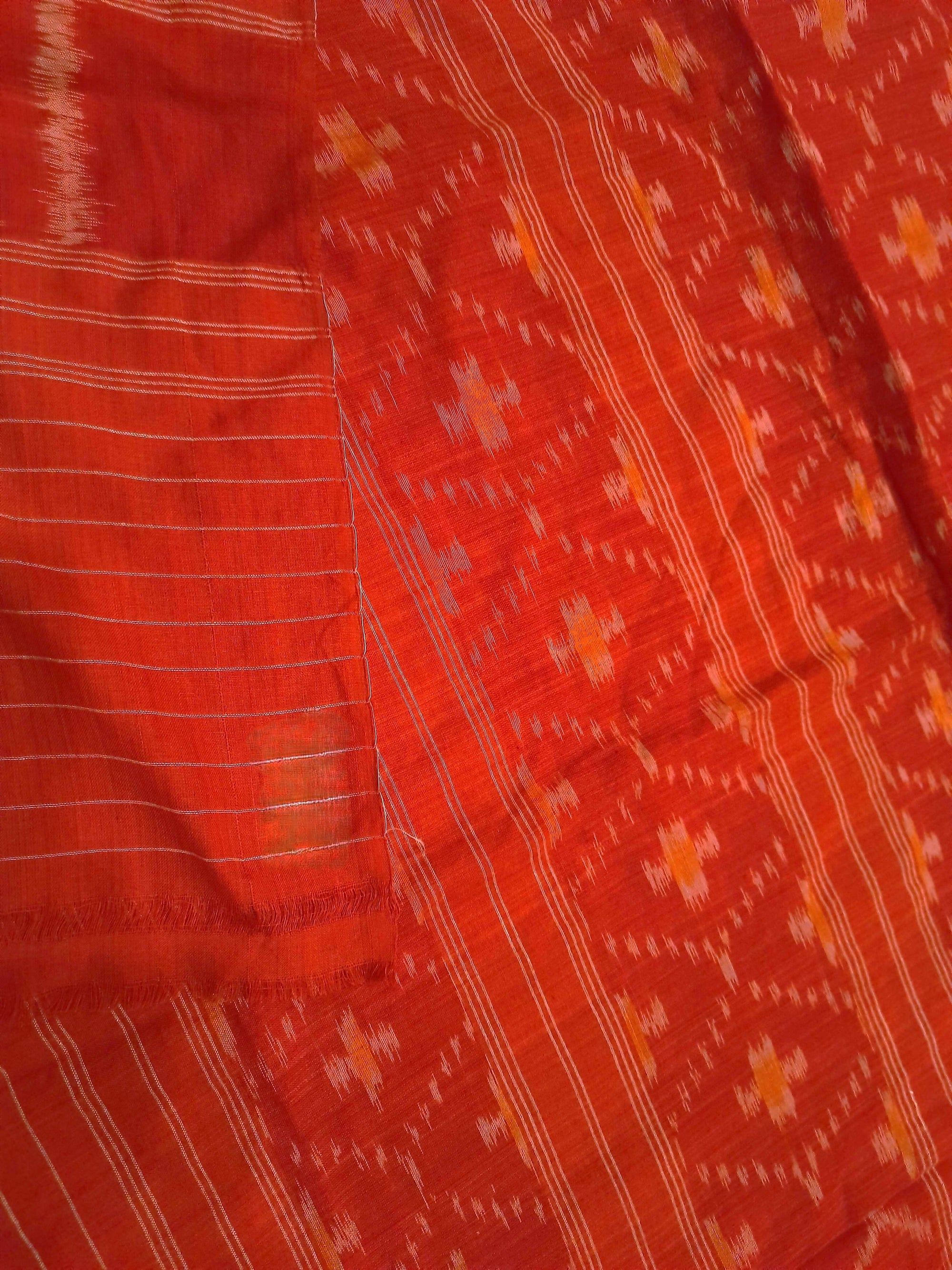 Red Odisha Cotton Ikat Dupatta