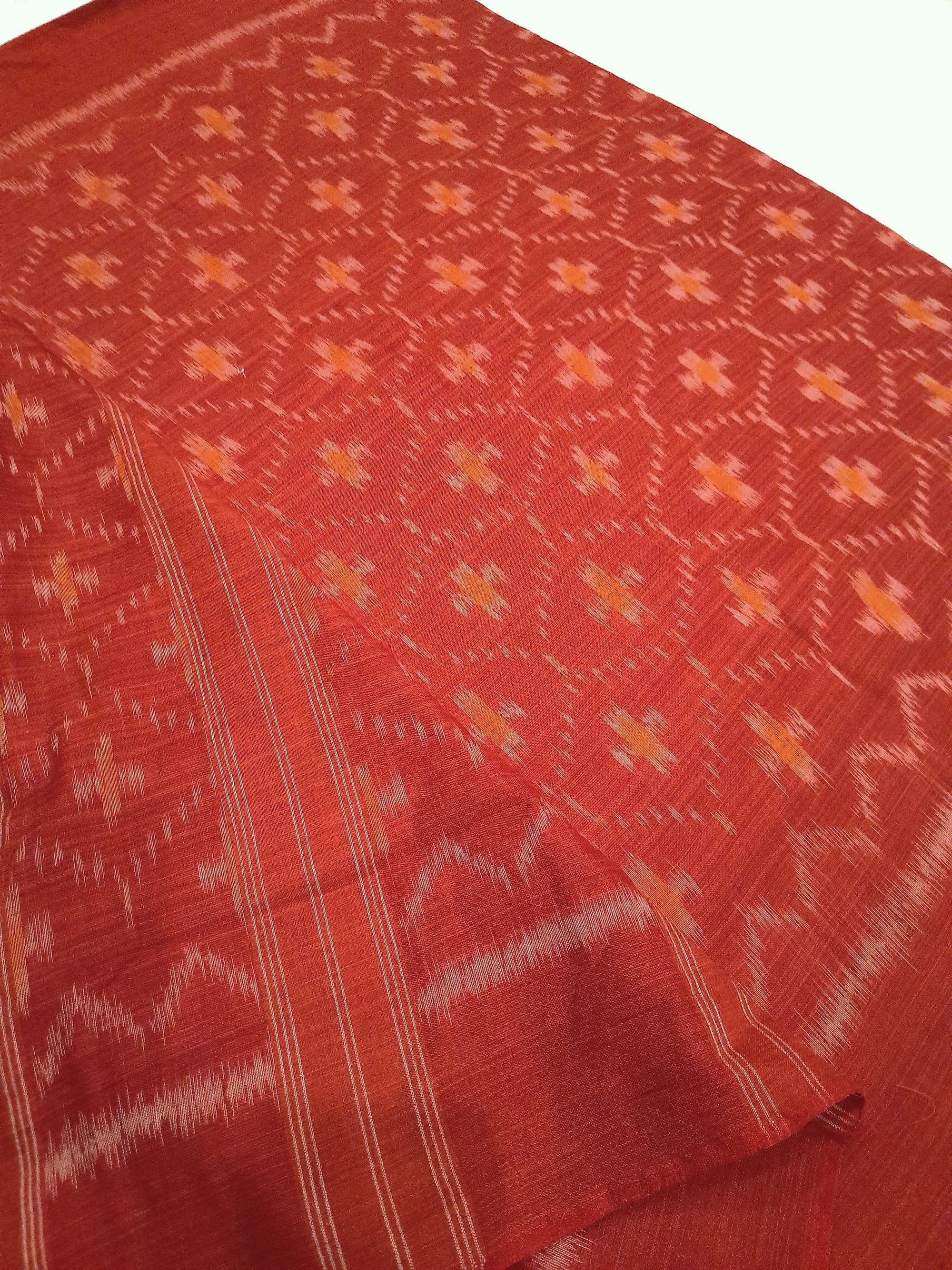 Red Odisha Cotton Ikat Dupatta