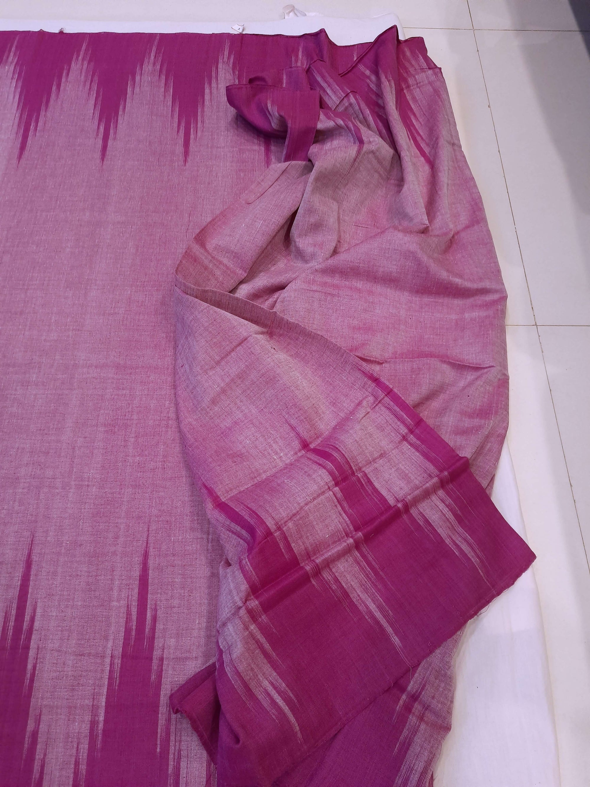 Purple Pink Cotton Odisha Ikat saree  with mix match cotton ikat blouse
