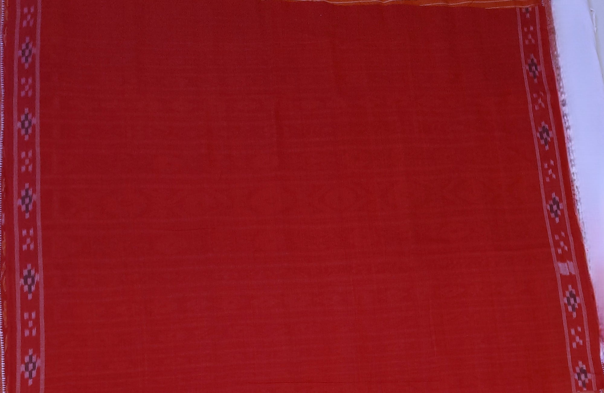 Blue cotton ikat wide border Saree with mix match cotton ikat blouse piece