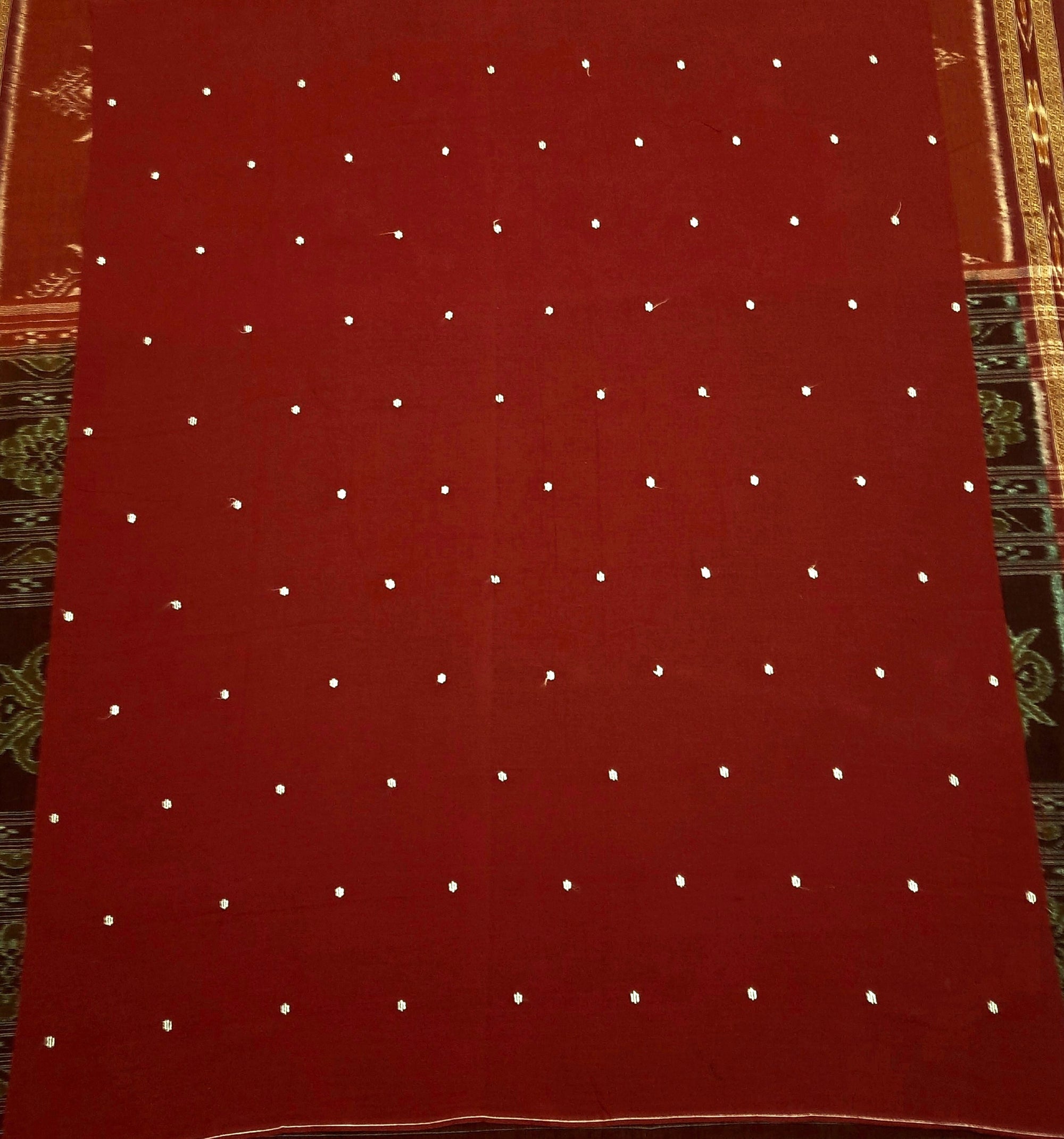 Pinkish Brown Cotton Odisha Ikat saree  with mix match cotton ikat blouse