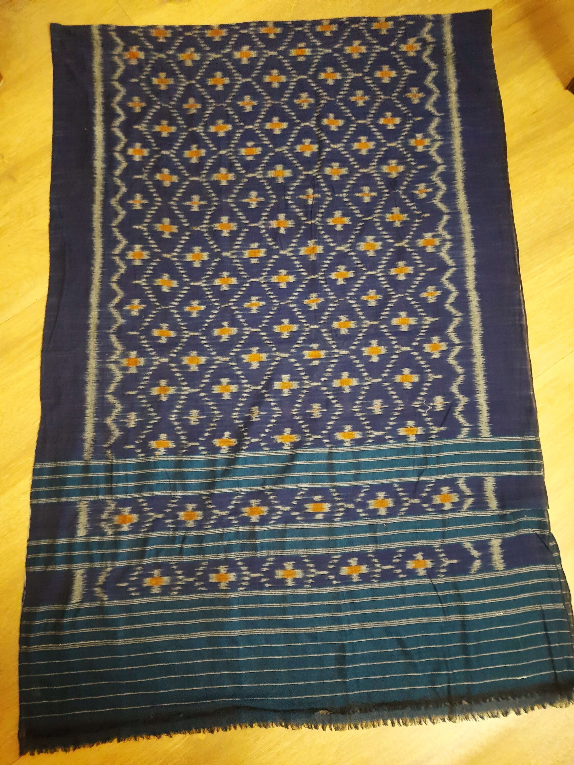 Blue Odisha Cotton Ikat Dupatta
