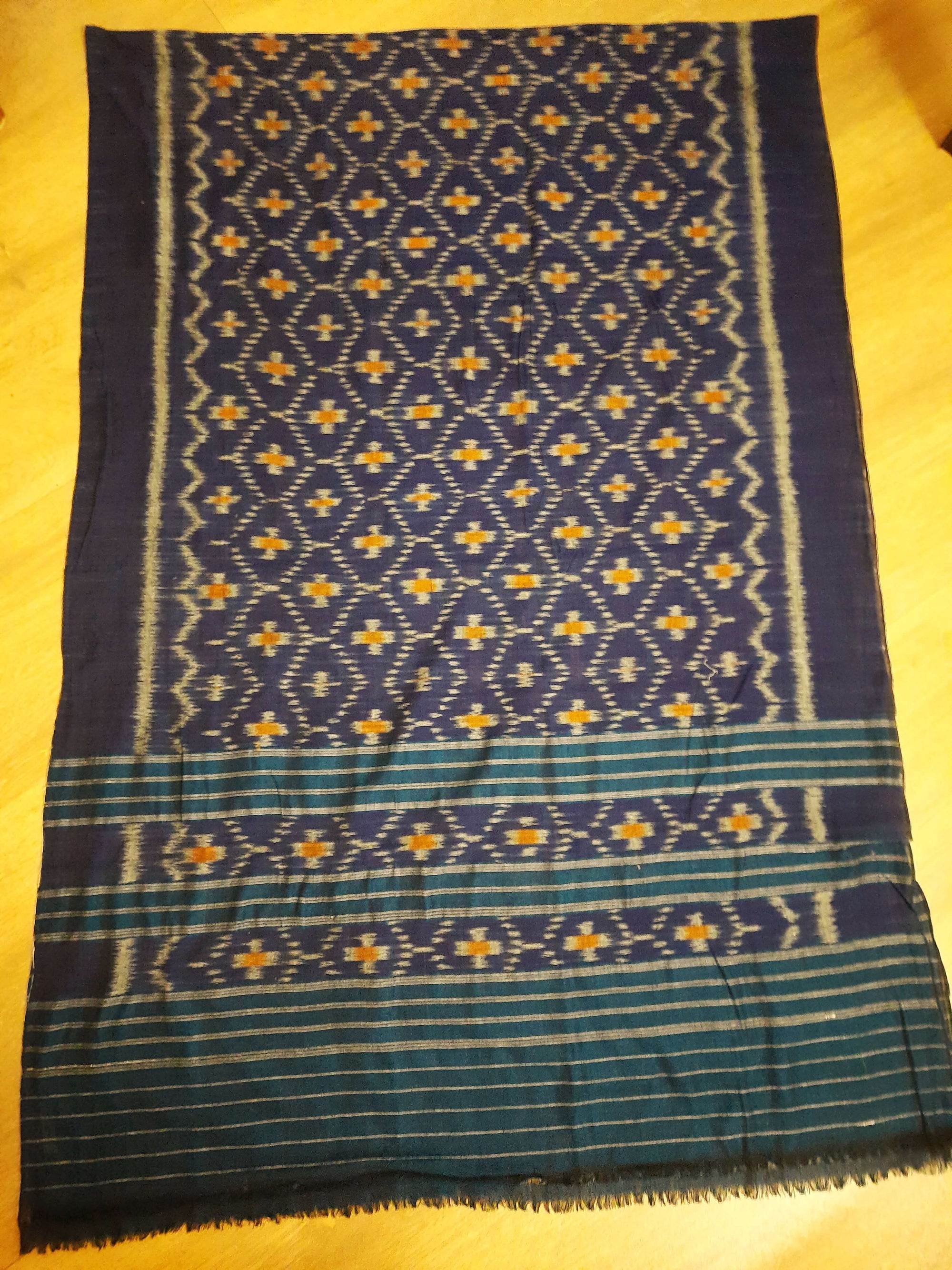 Blue Odisha Cotton Ikat Dupatta