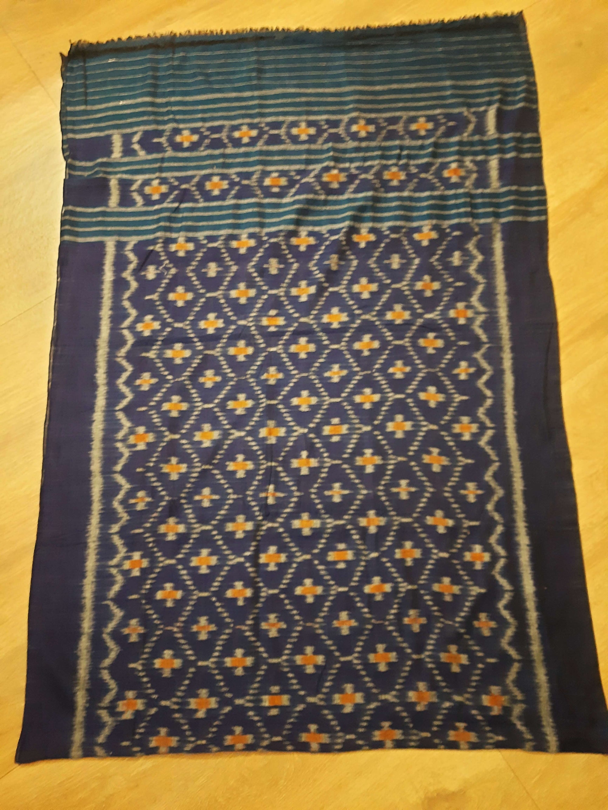 Blue Odisha Cotton Ikat Dupatta