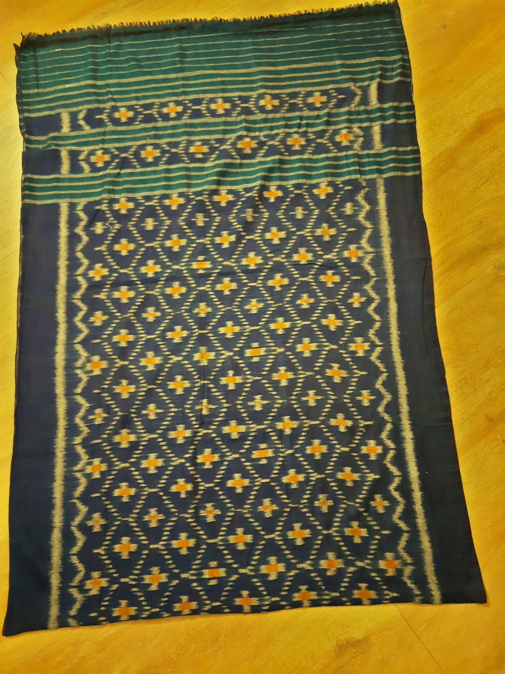 Blue Odisha Cotton Ikat Dupatta