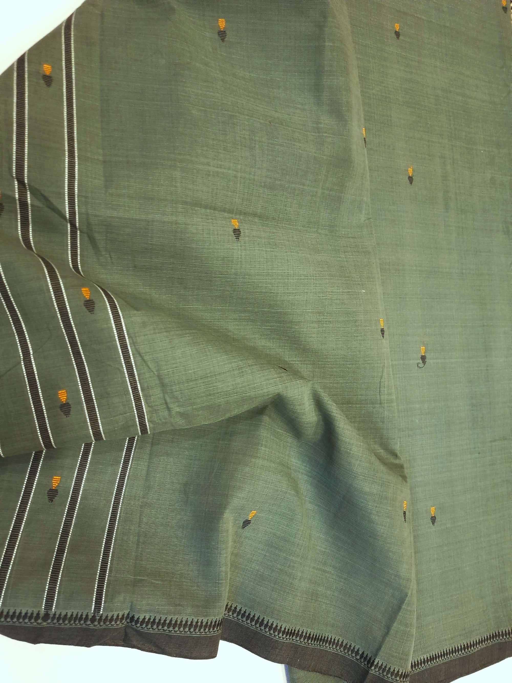 Greenish Grey Odisha Cotton Ikat Dupatta