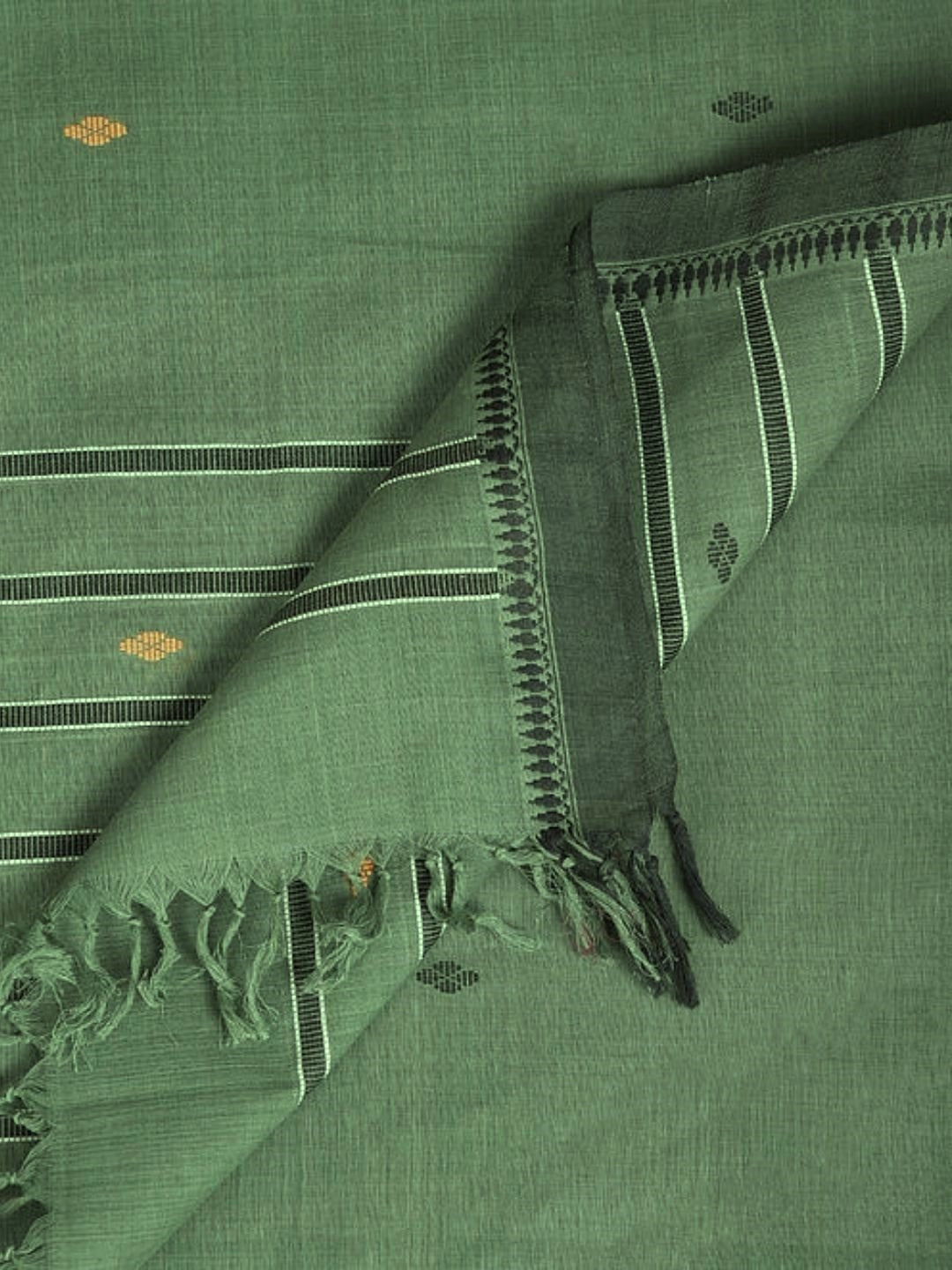 Greenish Grey Odisha Cotton Ikat Dupatta