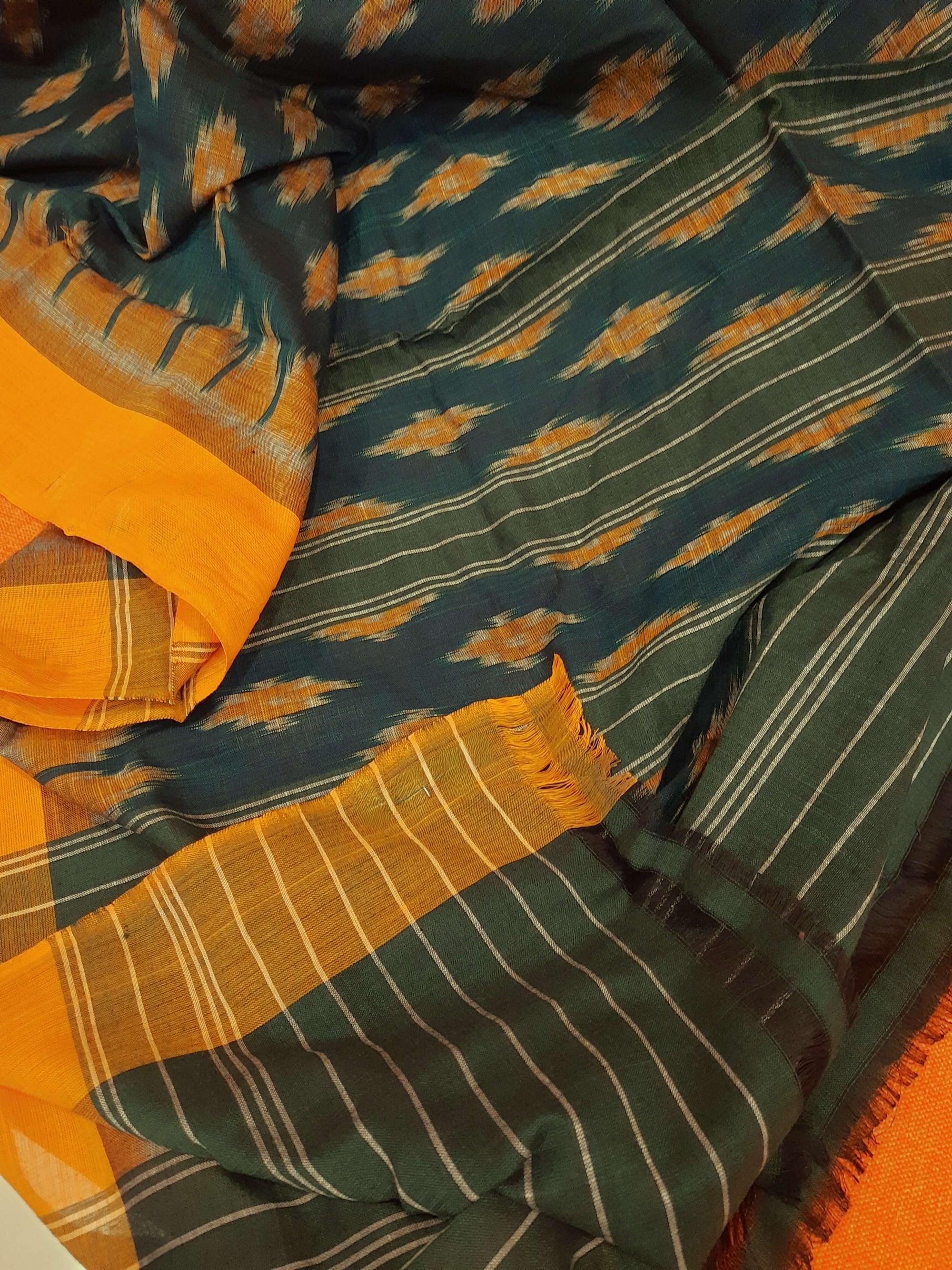 Green Odisha Cotton Ikat Dupatta