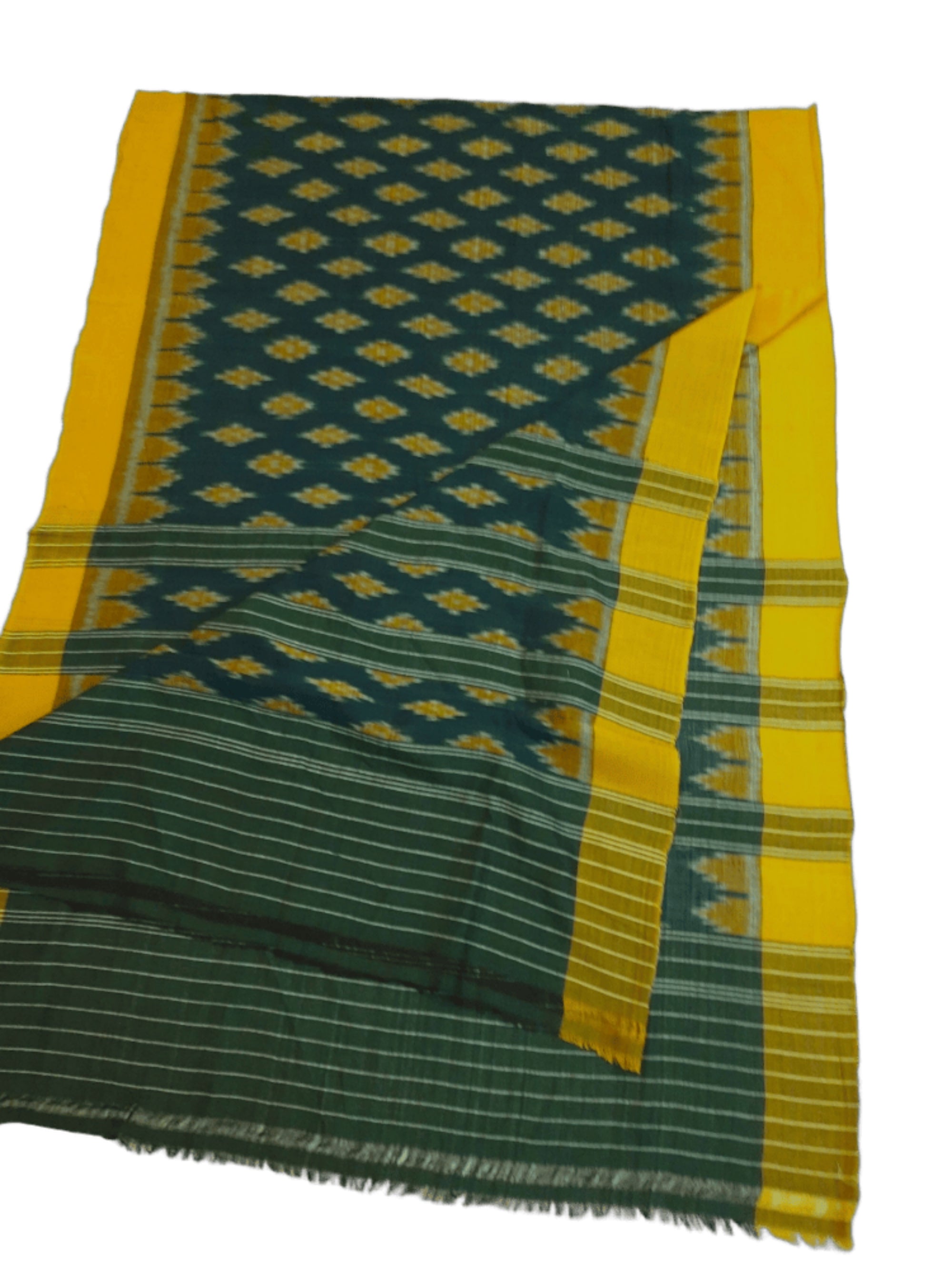 Green Odisha Cotton Ikat Dupatta