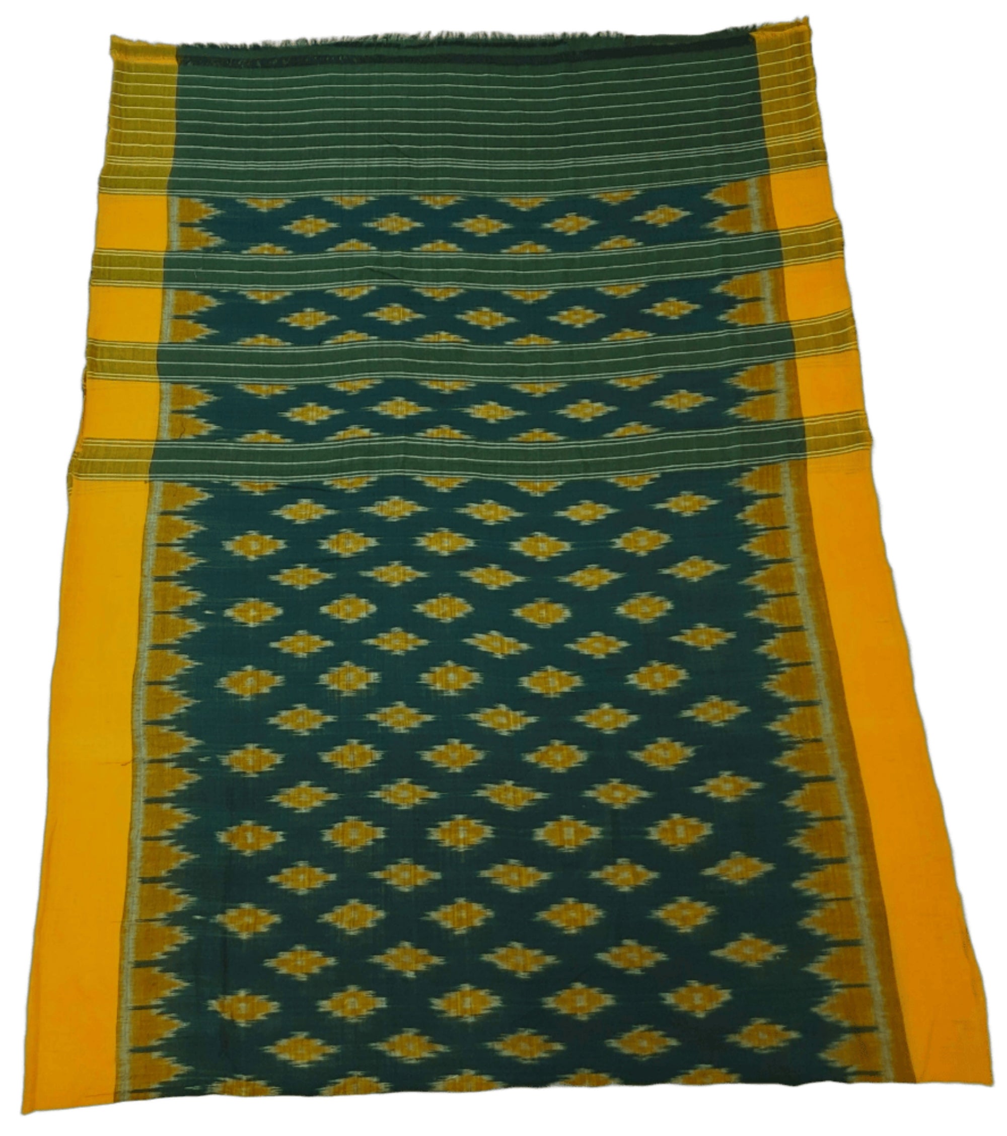 Green Odisha Cotton Ikat Dupatta
