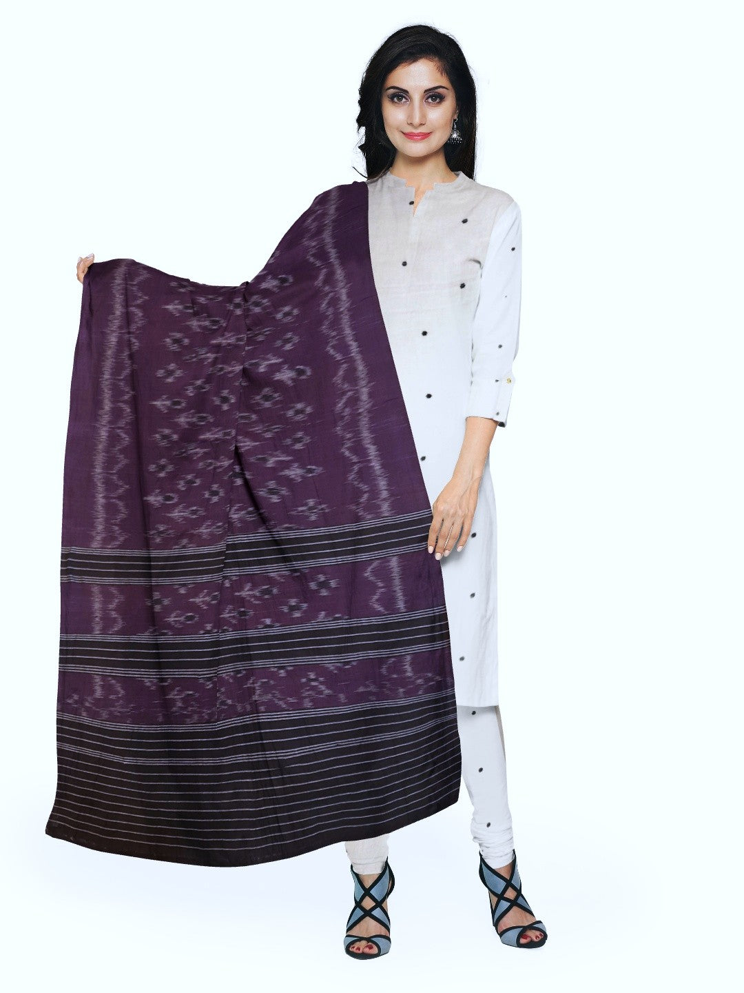 Purple Odisha Cotton Ikat Dupatta