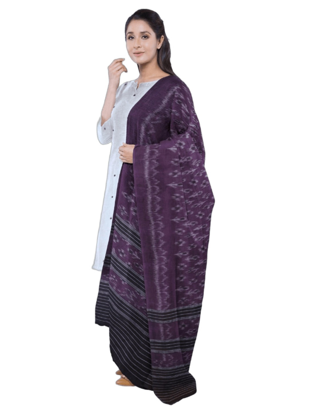Purple Odisha Cotton Ikat Dupatta