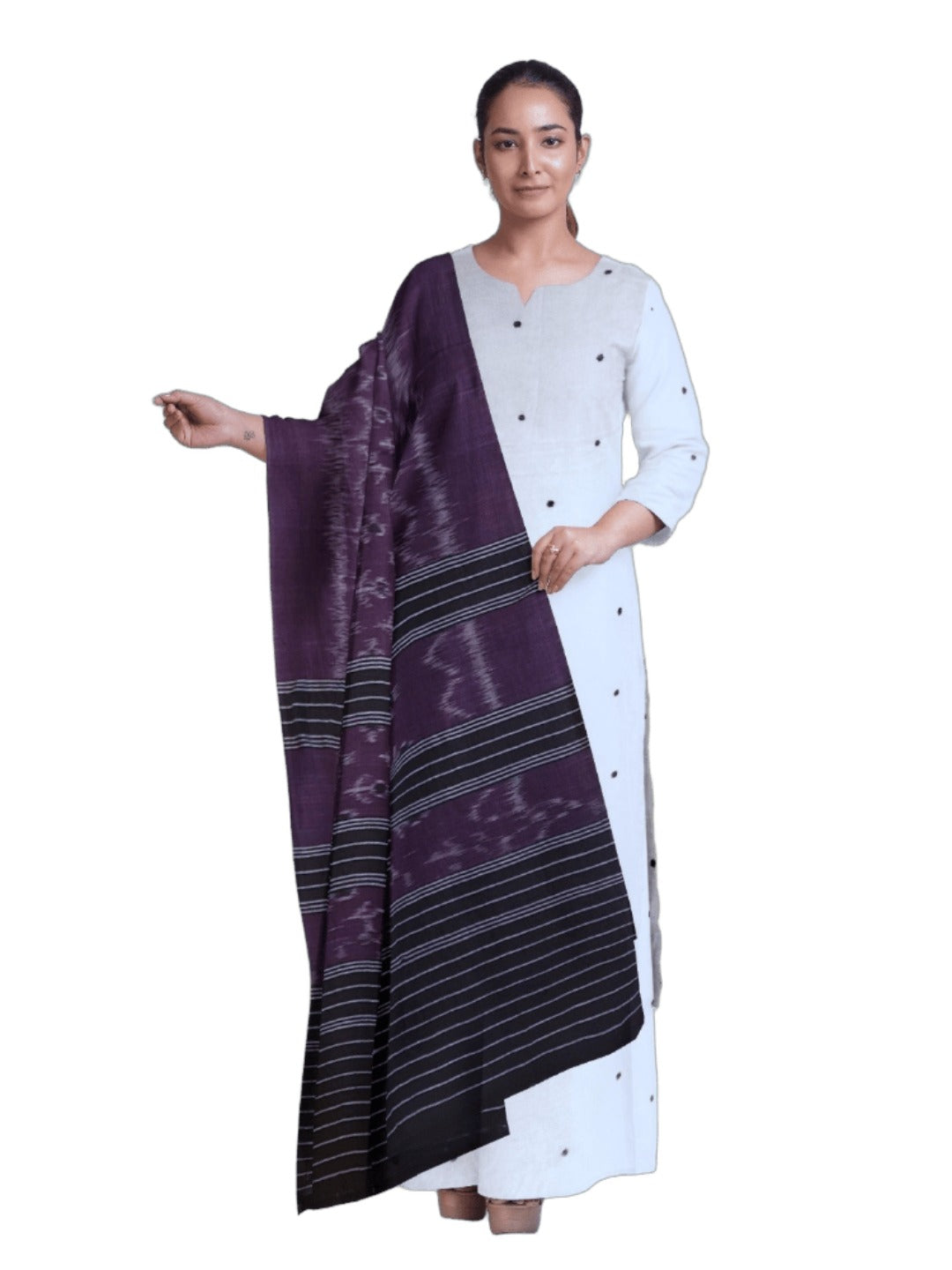 Purple Odisha Cotton Ikat Dupatta