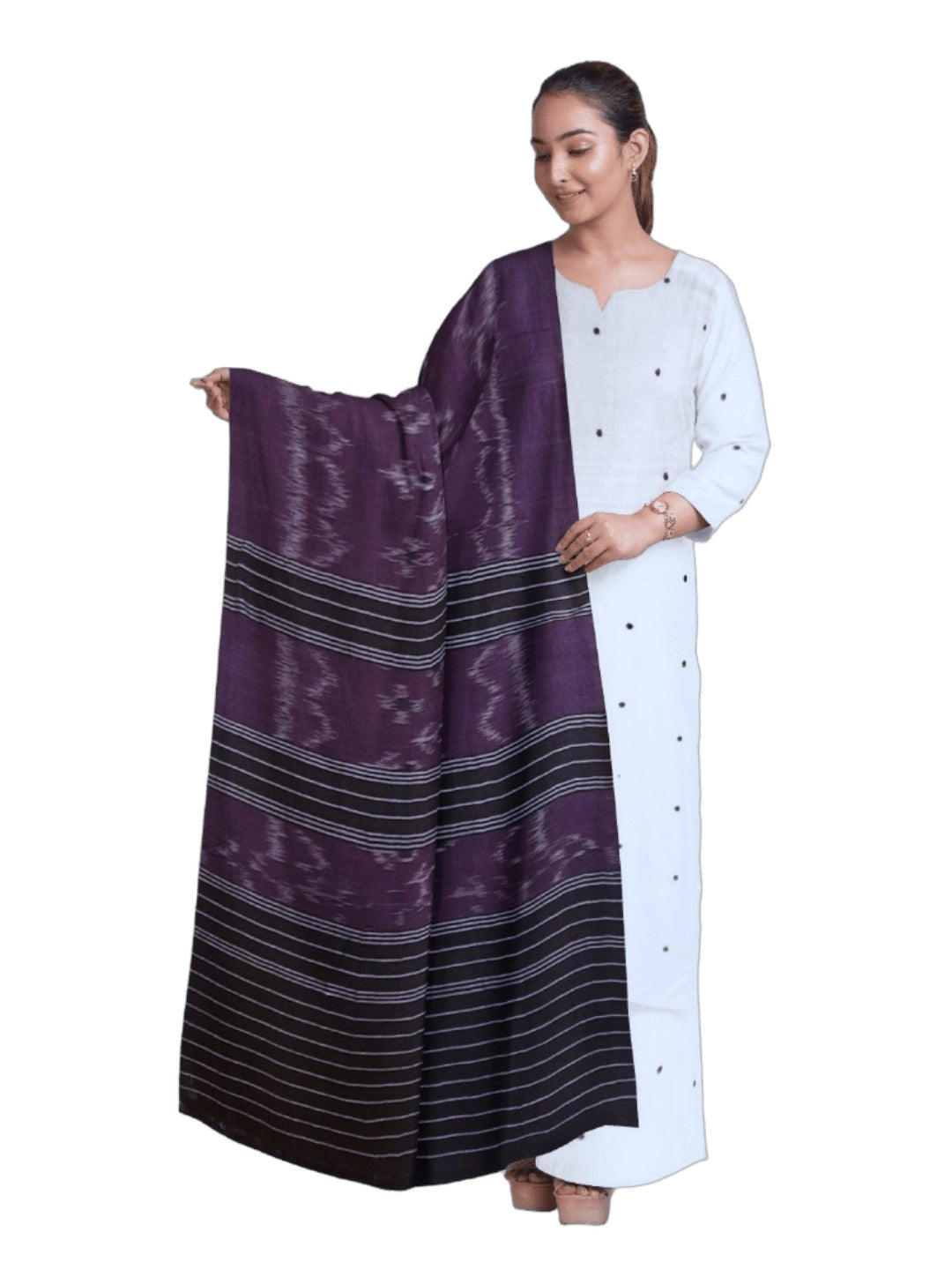 Purple Odisha Cotton Ikat Dupatta