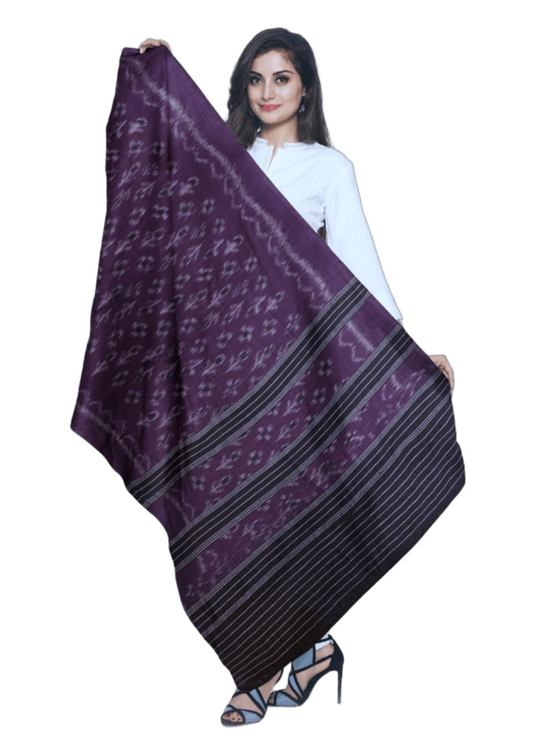 Purple Odisha Cotton Ikat Dupatta