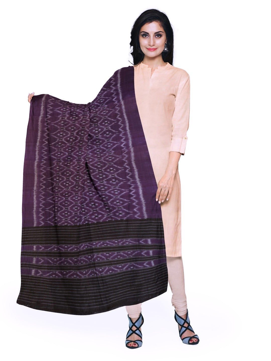Purple Odisha Cotton Ikat Dupatta