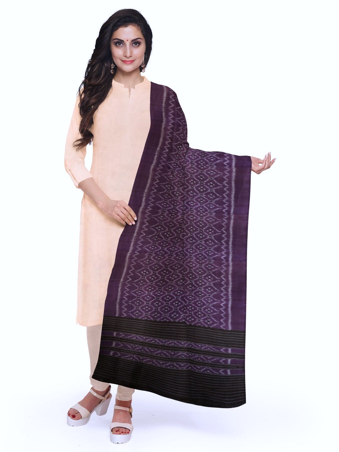 Purple Odisha Cotton Ikat Dupatta