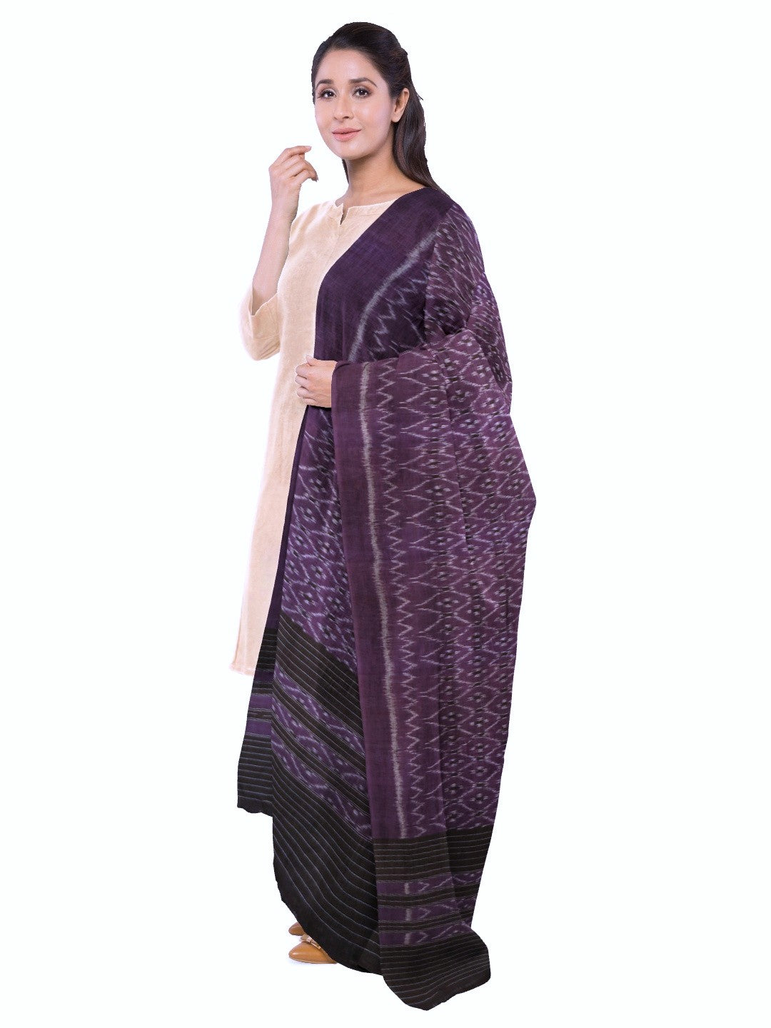 Purple Odisha Cotton Ikat Dupatta
