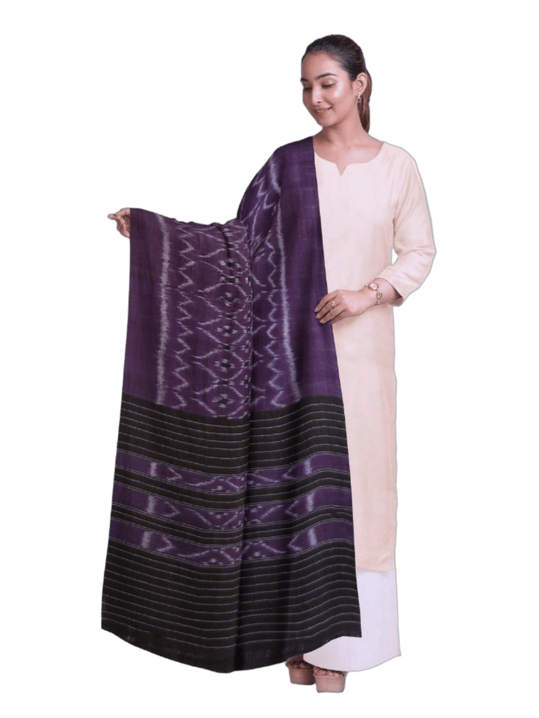 Purple Odisha Cotton Ikat Dupatta