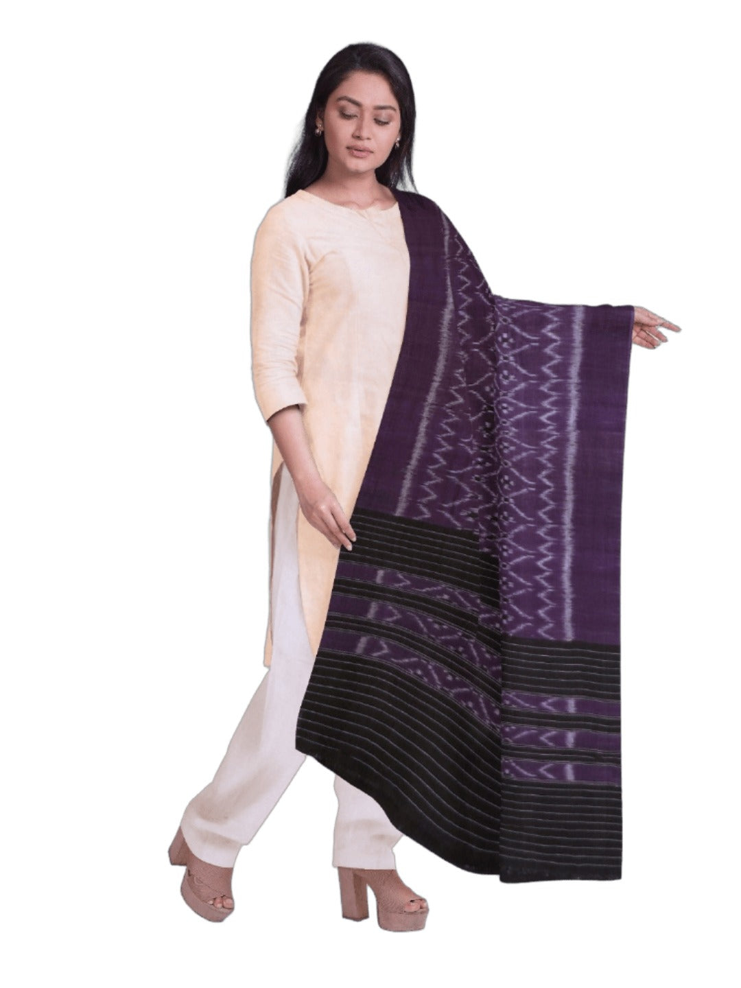Purple Odisha Cotton Ikat Dupatta