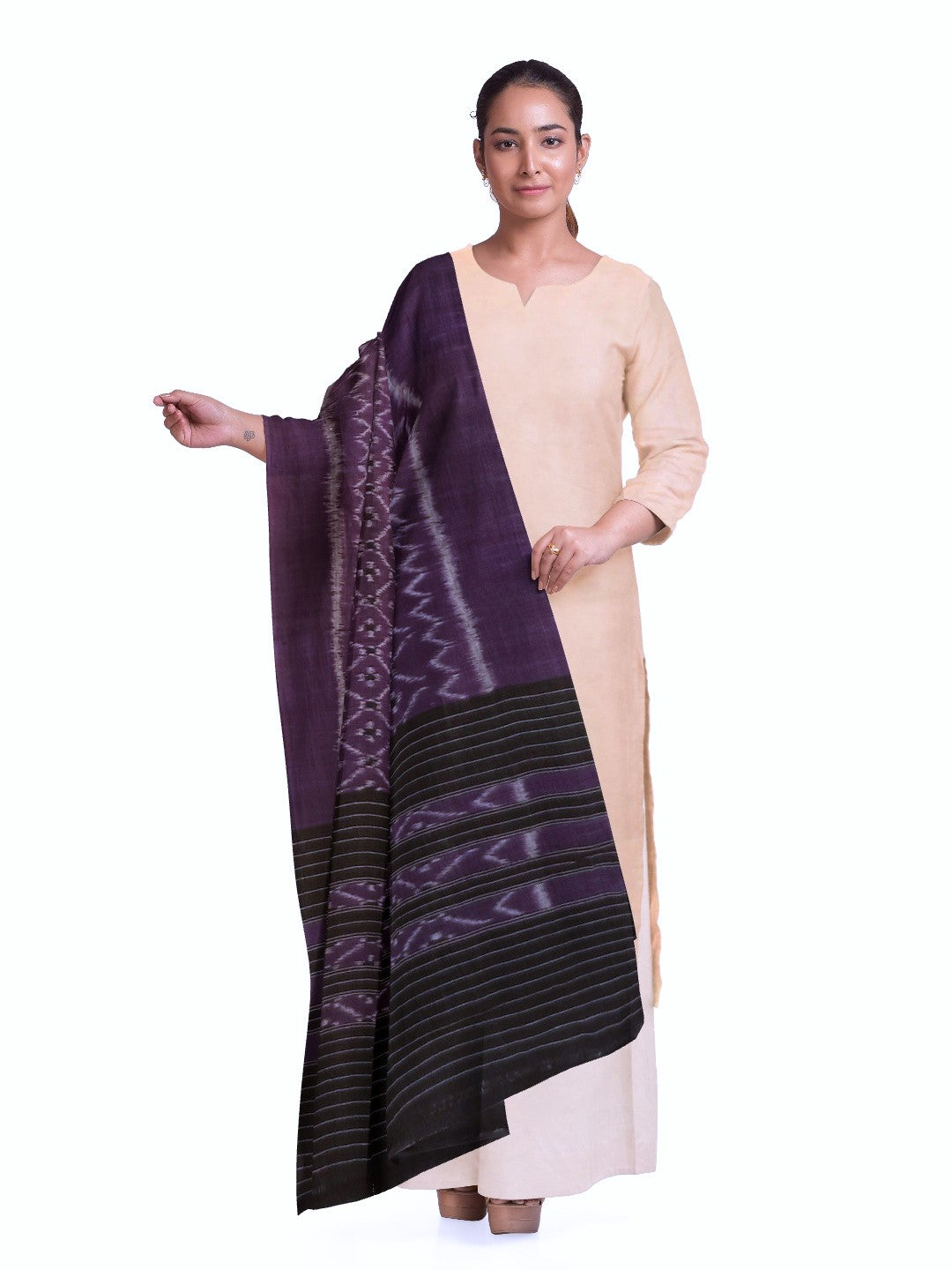Purple Odisha Cotton Ikat Dupatta