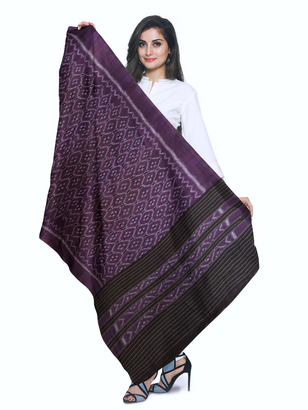Purple Odisha Cotton Ikat Dupatta