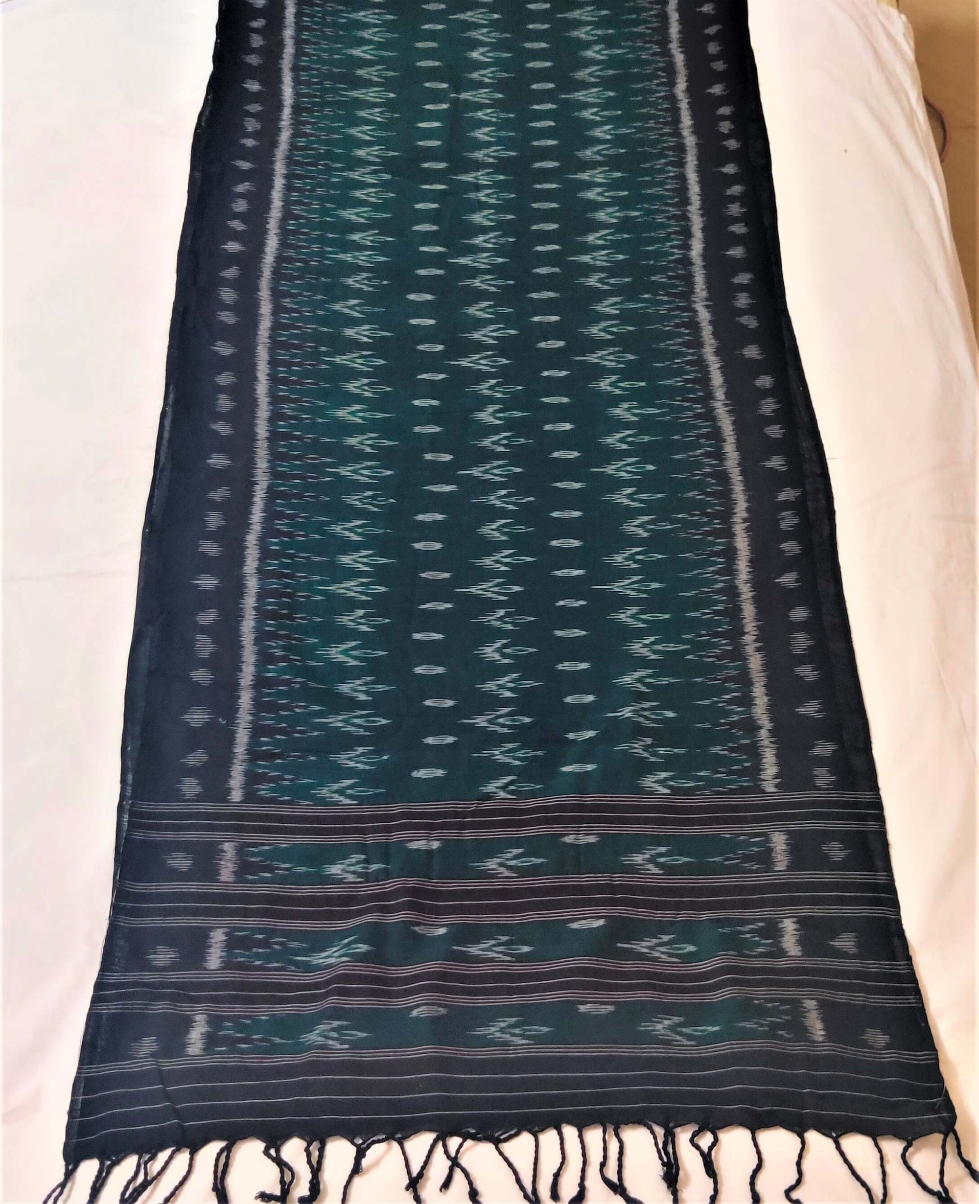 Green Cotton Odisha Ikat Stole