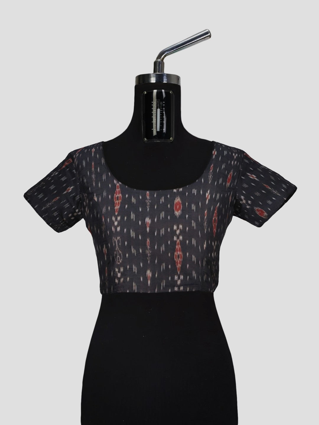 Beige with double border Cotton Odisha Ikat saree with cotton ikat blouse piece