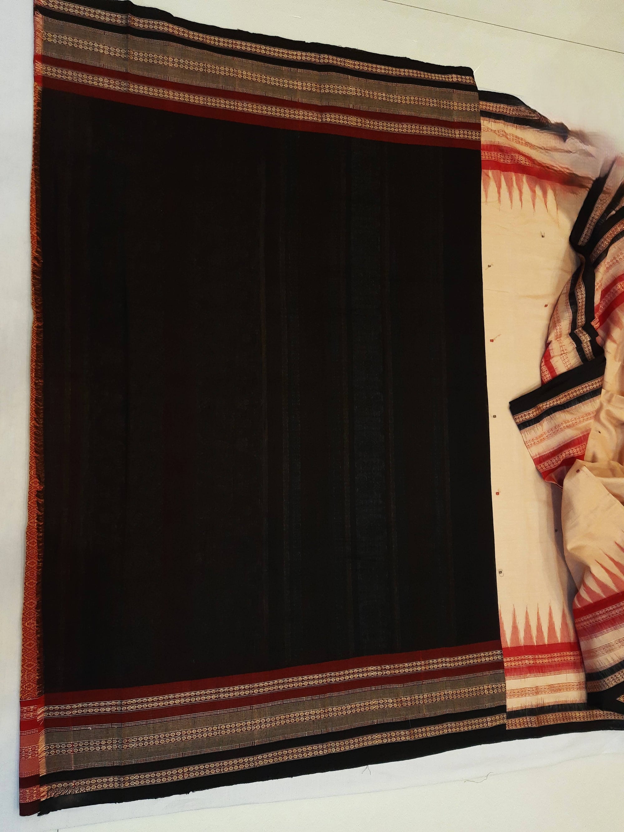 Sand Colour Sambalpuri Cotton Saree with running blouse piece