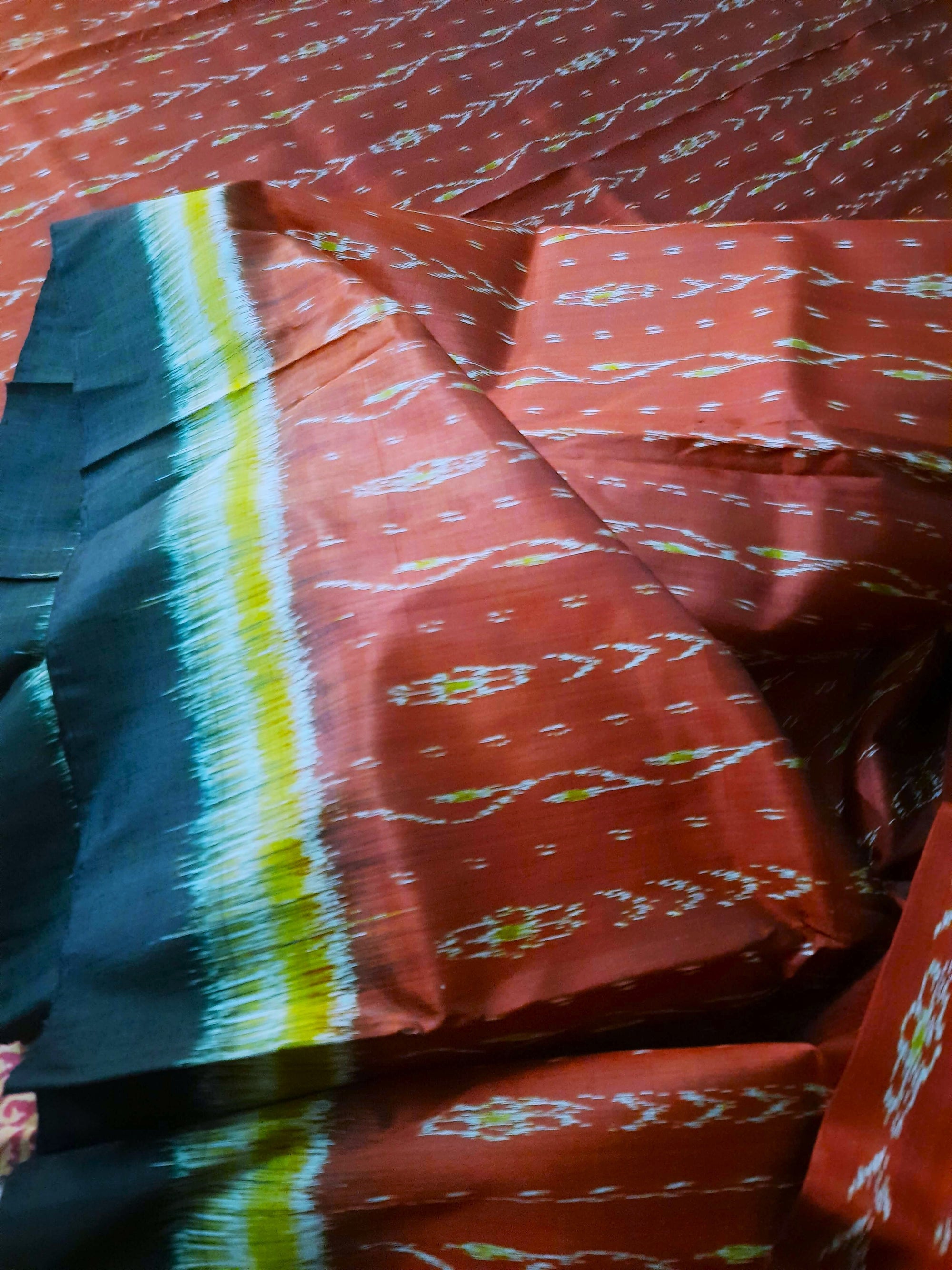 Maroon Odisha Khandua Pata Silk Saree with running blouse piece