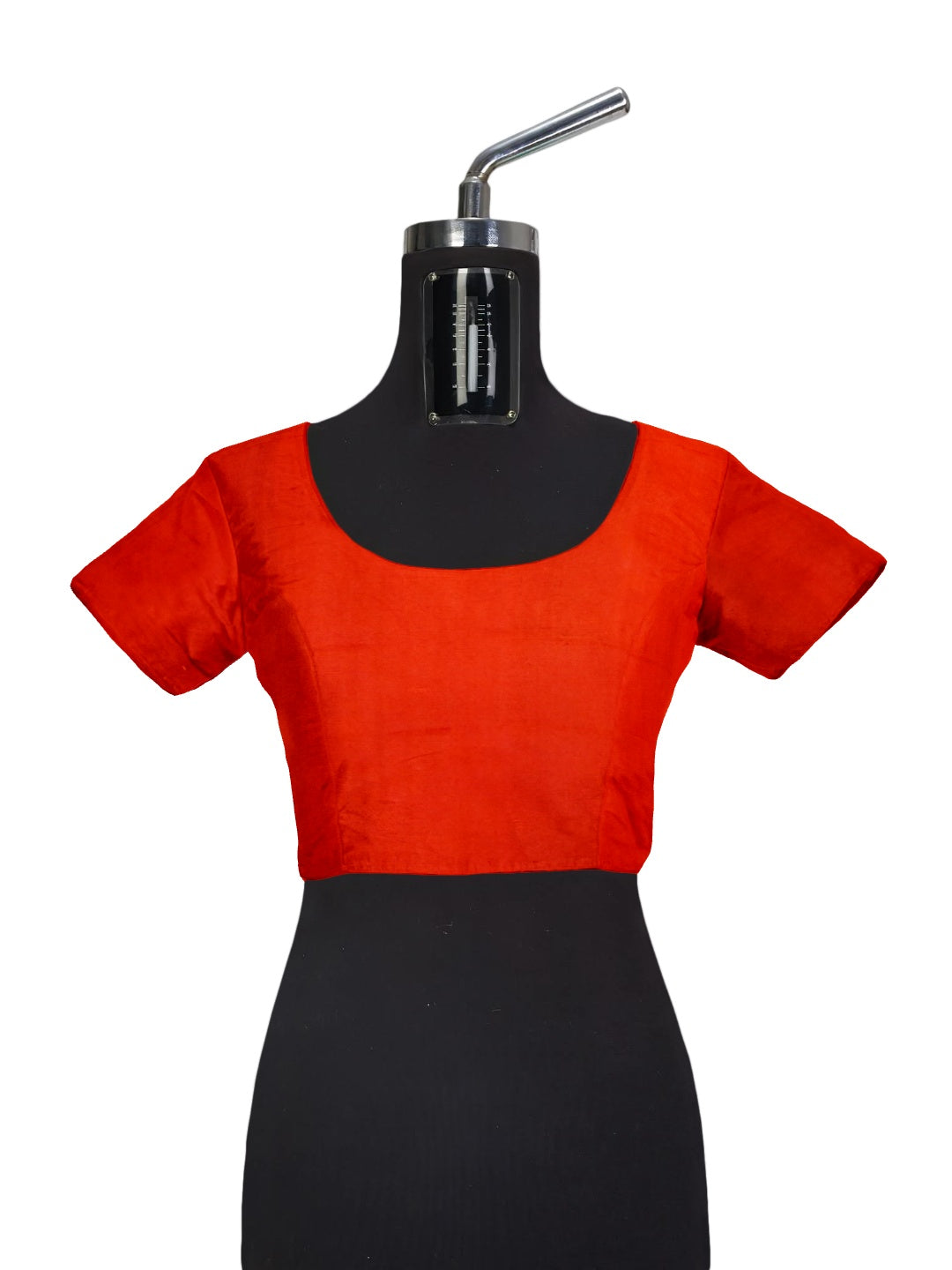 Black with Tamoto Red Sambalpuri Silk Saree with running plain blouse piece