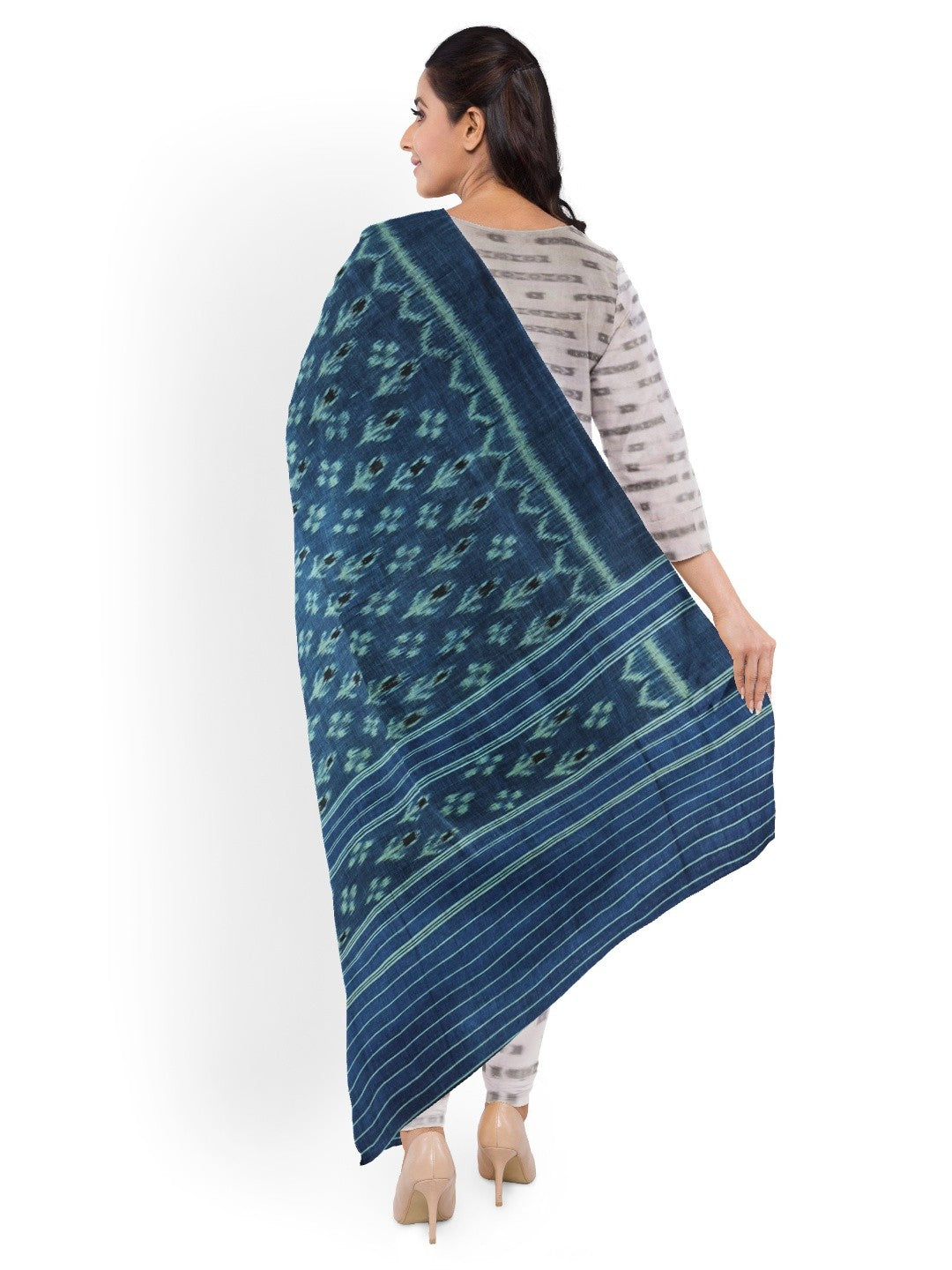 Blue Odisha Cotton Ikat Dupatta