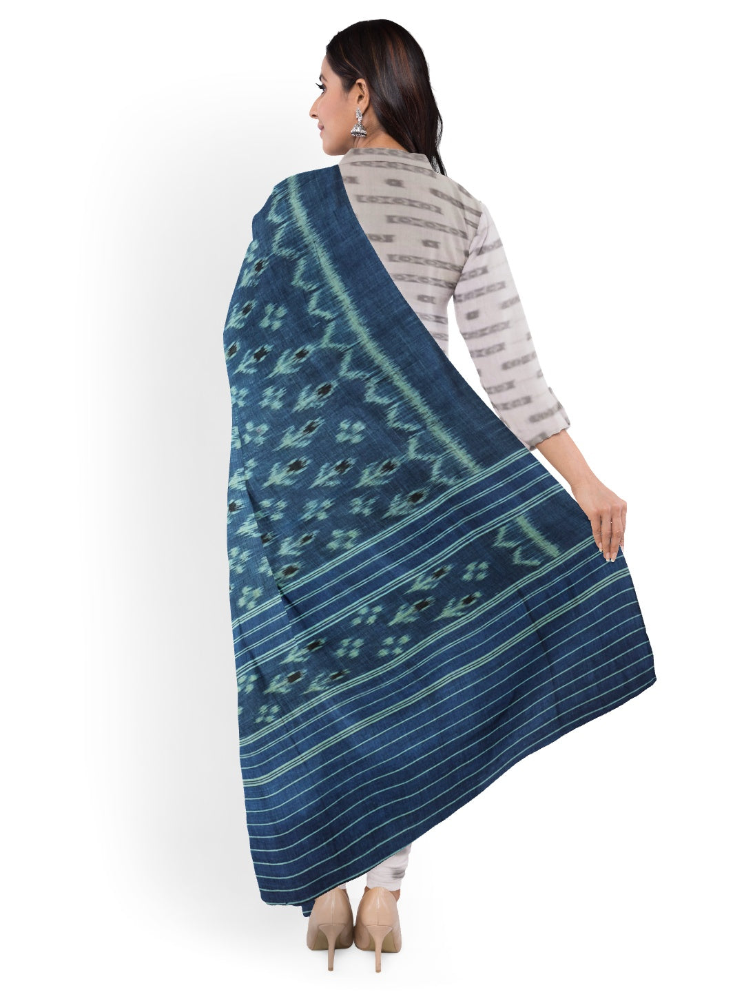 Blue Odisha Cotton Ikat Dupatta