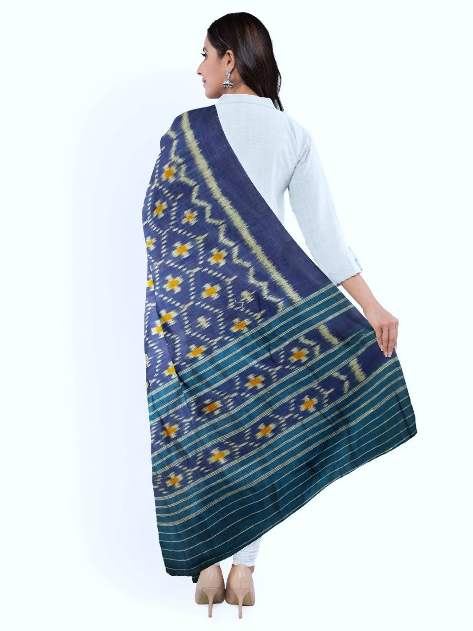 Blue Odisha Cotton Ikat Dupatta