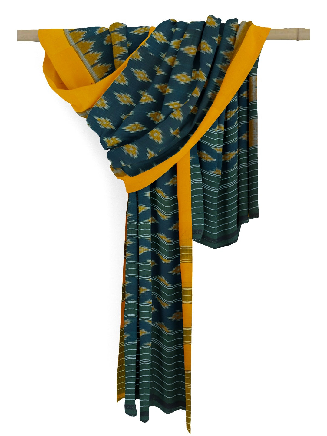 Green Odisha Cotton Ikat Dupatta