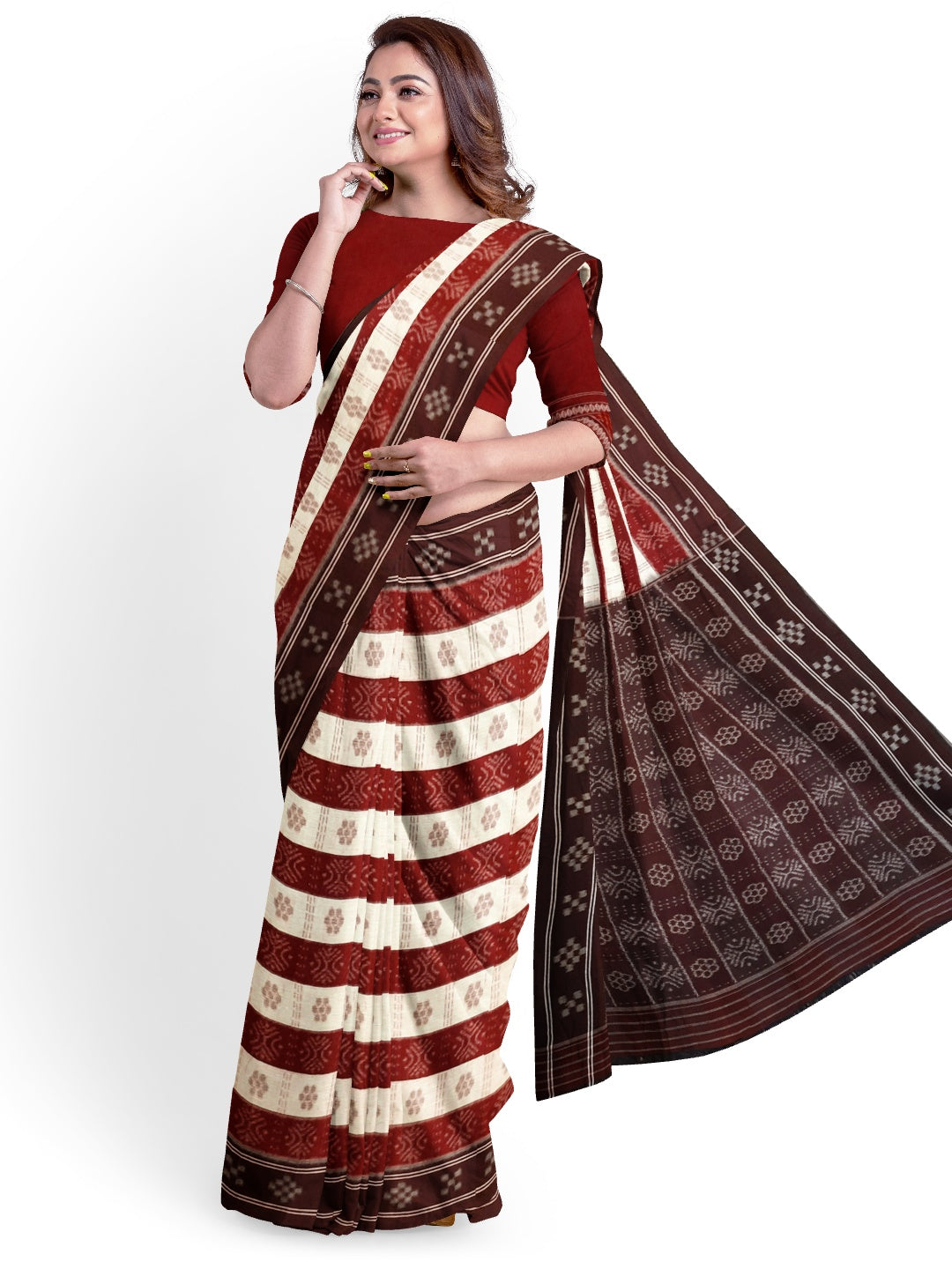Hycco Cotton Odisha Ikat saree  with matching blouse piece