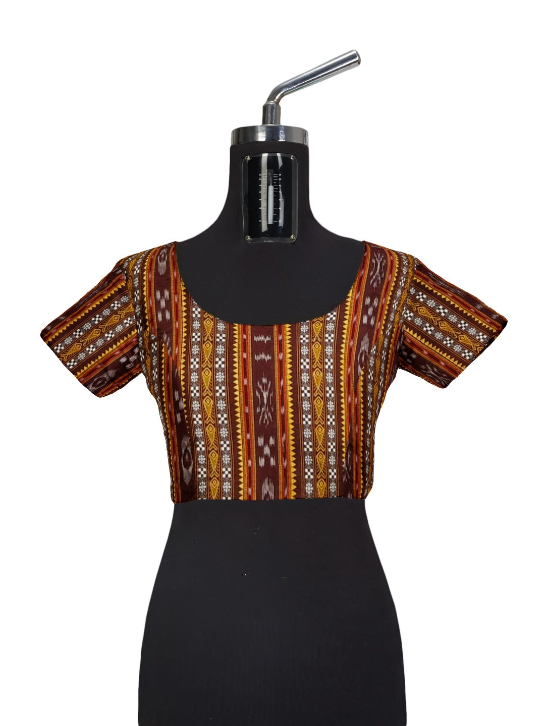 Beige with Maroon Cotton Odisha Ikat saree with mix match cotton ikat blouse piece