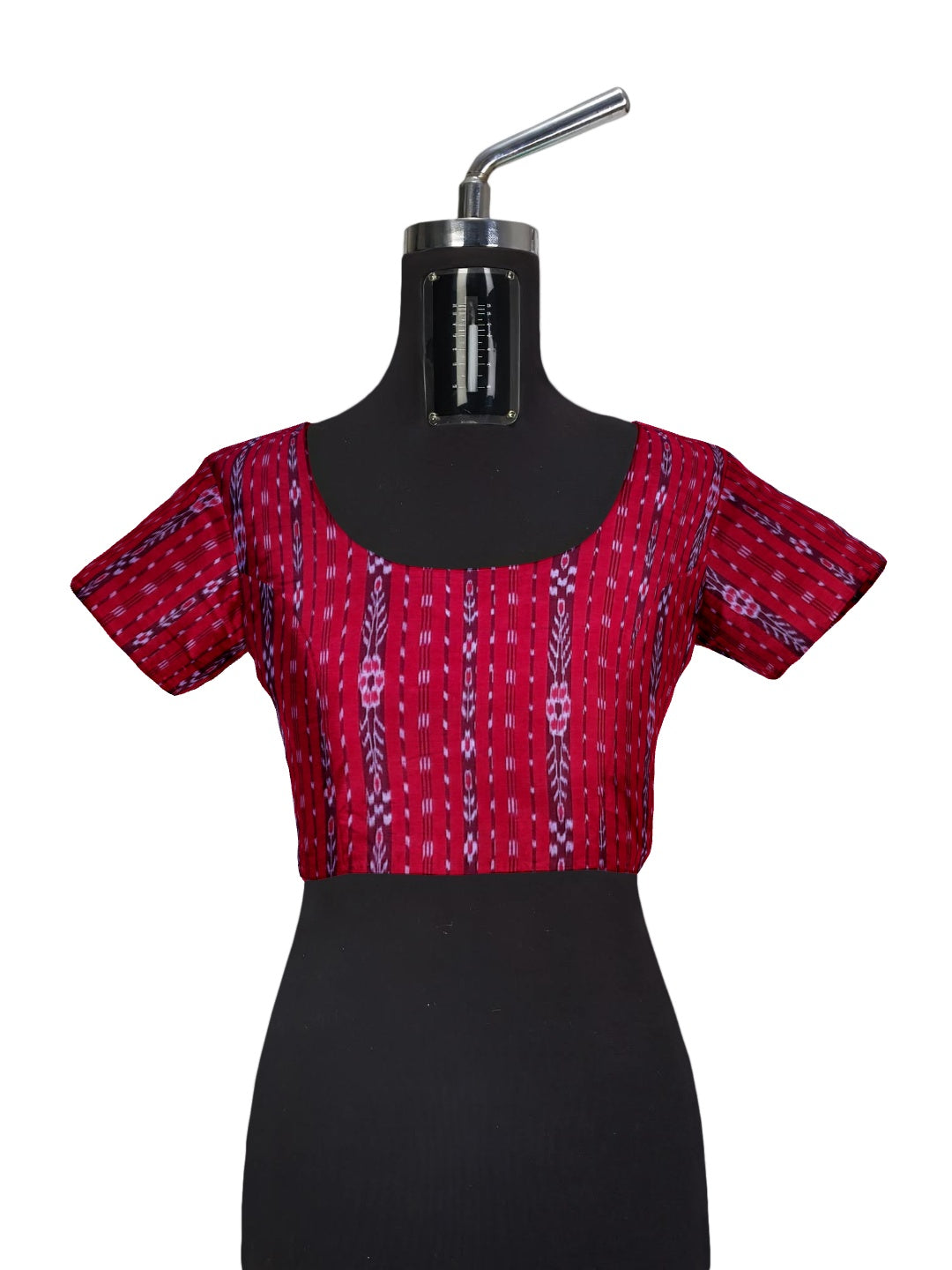 Off-White with Red Cotton Odisha Ikat saree  with mix match cotton ikat blouse
