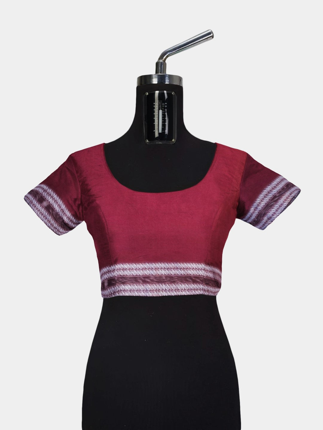 Beige with Maroon wide border Cotton Odisha Ikat saree with mix match cotton ikat blouse