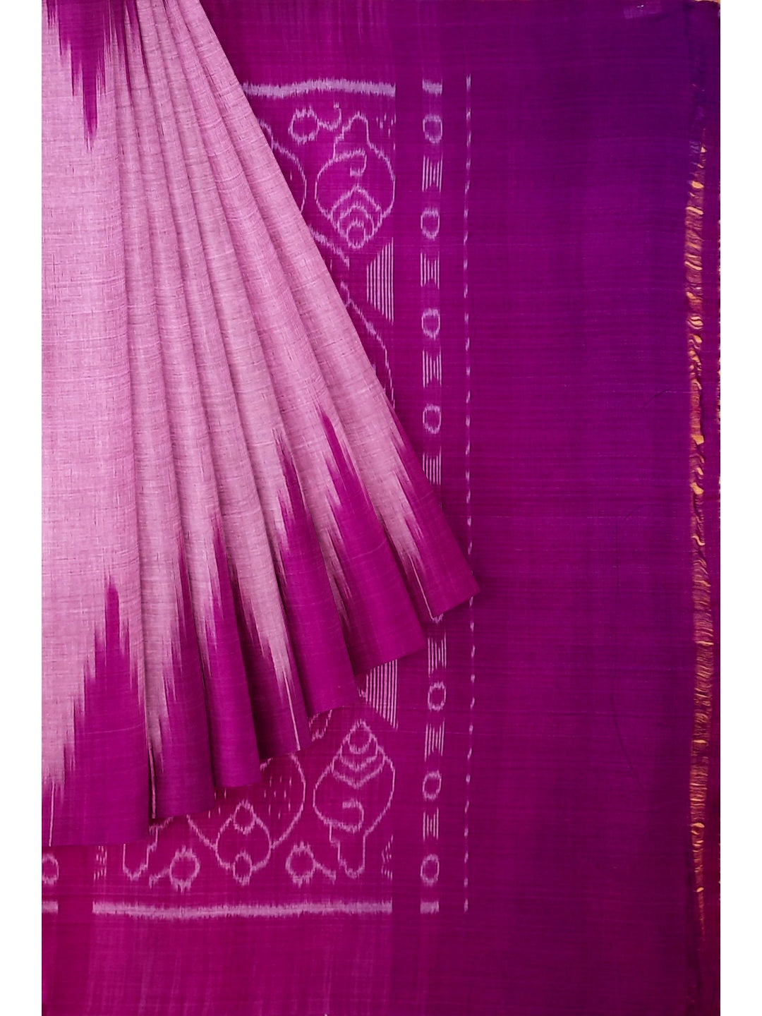 Purple Cotton Odisha Ikat saree  with mix match cotton ikat blouse