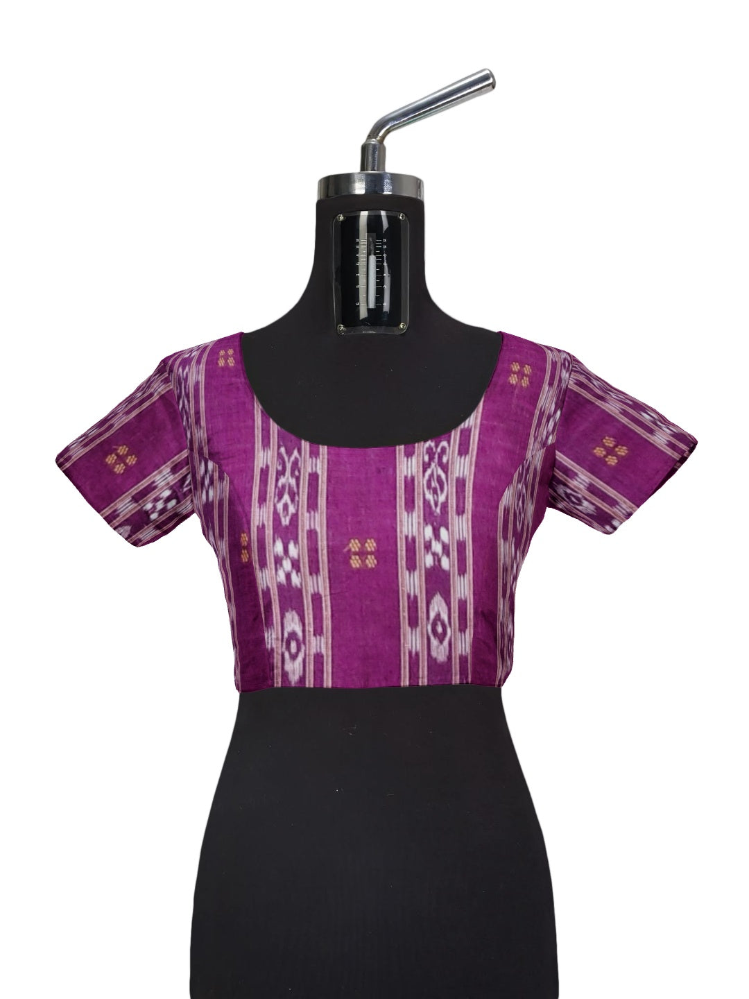 Purple Cotton Odisha Ikat saree  with mix match cotton ikat blouse