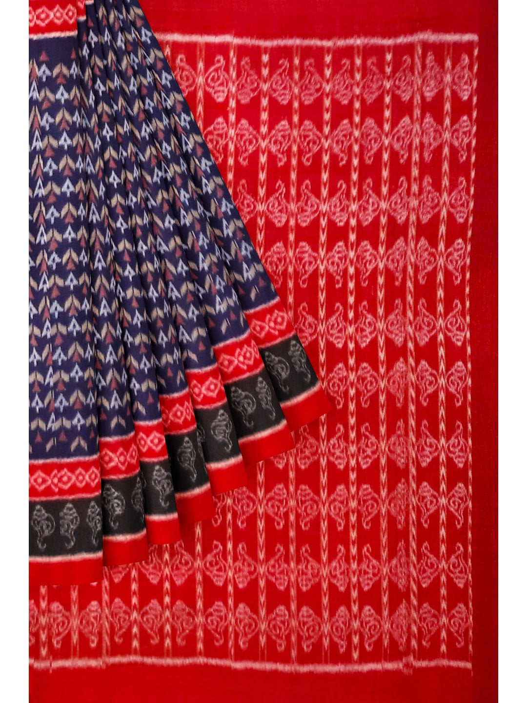 Blue Sambalpuri Saree with running blouse piece