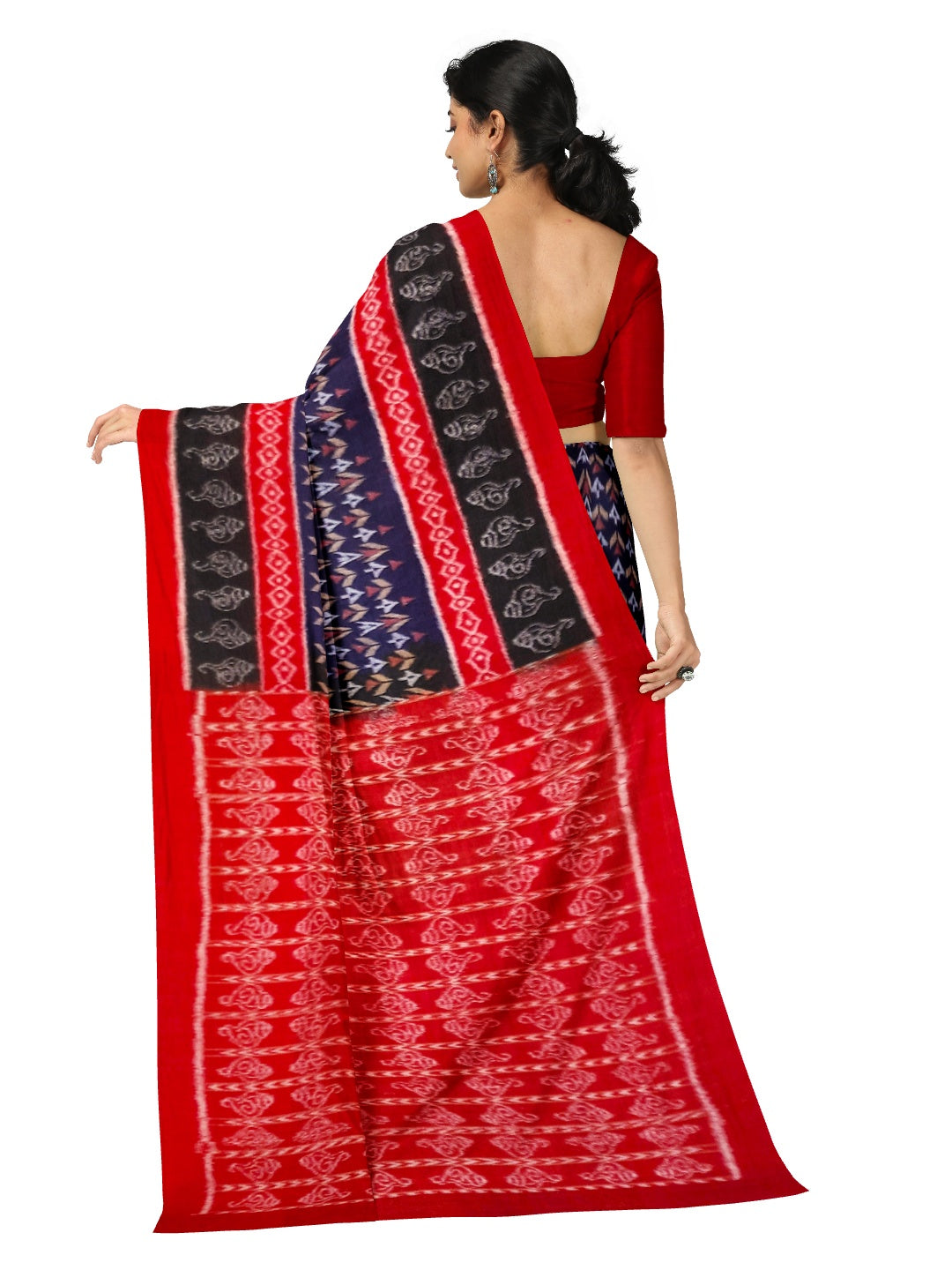 Blue Sambalpuri Saree with running blouse piece