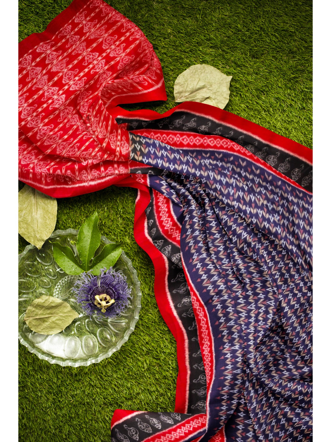 Blue Sambalpuri Saree with running blouse piece